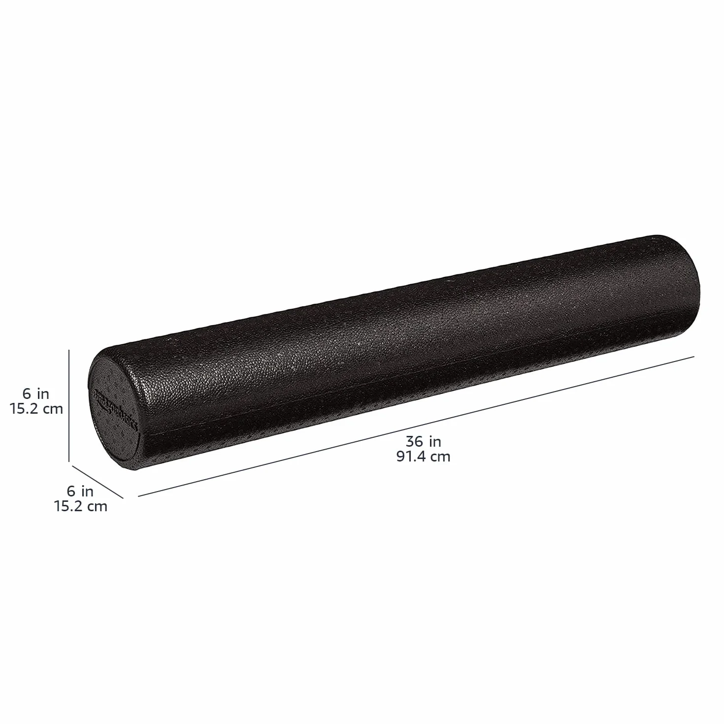 Amazon Basics Okrągły wałek z pianki o wysokiej gęstości, 90 cm, czarny