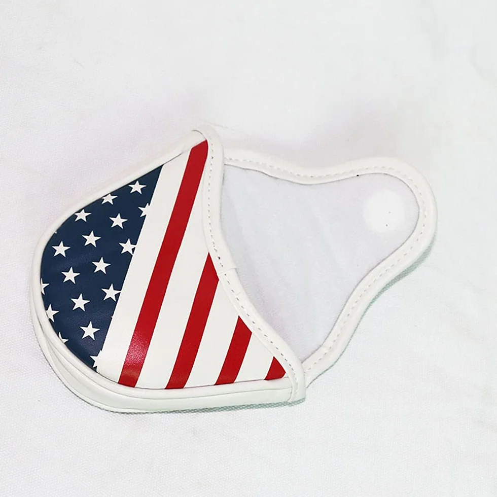 Golf Club Mallet Putter Cover Zamknięcie magnetyczne Kreatywny wzór flagi USA Golf Miotacz Headcover - Golf Putter Headcover Guard Impermeabile Golf Putter Protection Covers