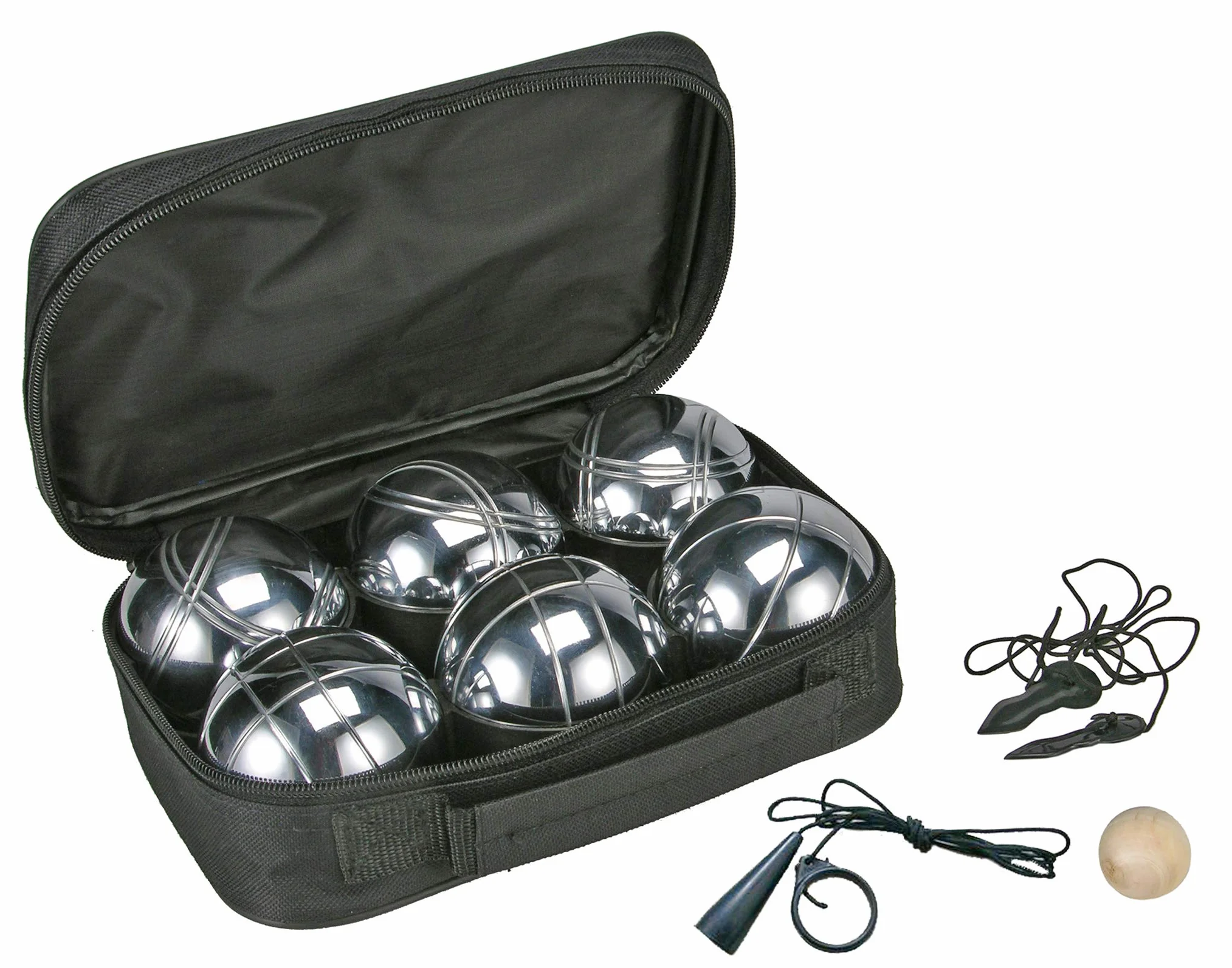 Bouleset Boccia zestaw 6 x 720 g metalowych kulek do bulli petanque taśma miernicza torba