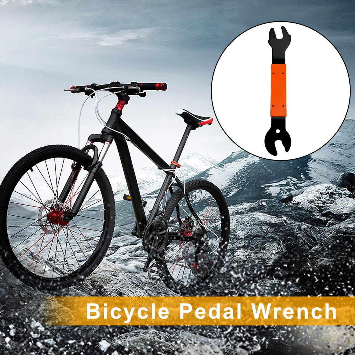 QKURT Klucz do pedału rowerowego, dwustronny klucz rowerowy 15 16 17 mm narzędzie do usuwania naprawy do roweru górskiego MTB BMX
