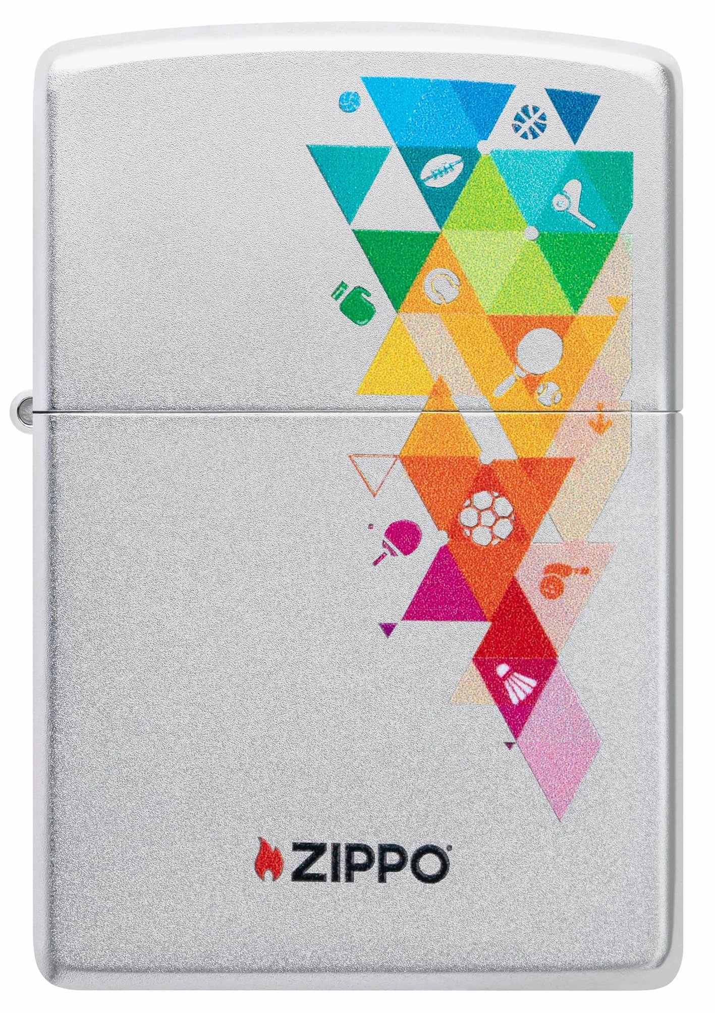 Zippo Sports Icons Zapalniczka Sztormowa, Kolorowy Nadruk, do Napełniania, Wielokrotnego Użytku, Wiatroodporna Konstrukcja, Pudełko na Prezent, Wykonano w USA, Kolor Satynowy Chrom (Satin Chrome)