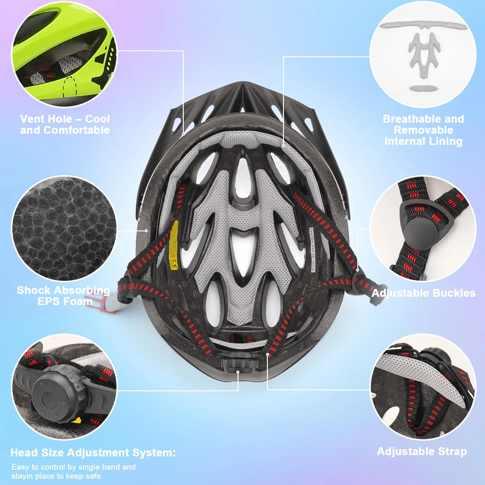 Dziecięcy kask rowerowy dla dziewcząt i chłopców, regulowany kask dziecięcy w wieku 8-15 lat, multisportowy kask dziecięcy (54-59 cm), kask rowerowy do jazdy na deskorolce, rowerze