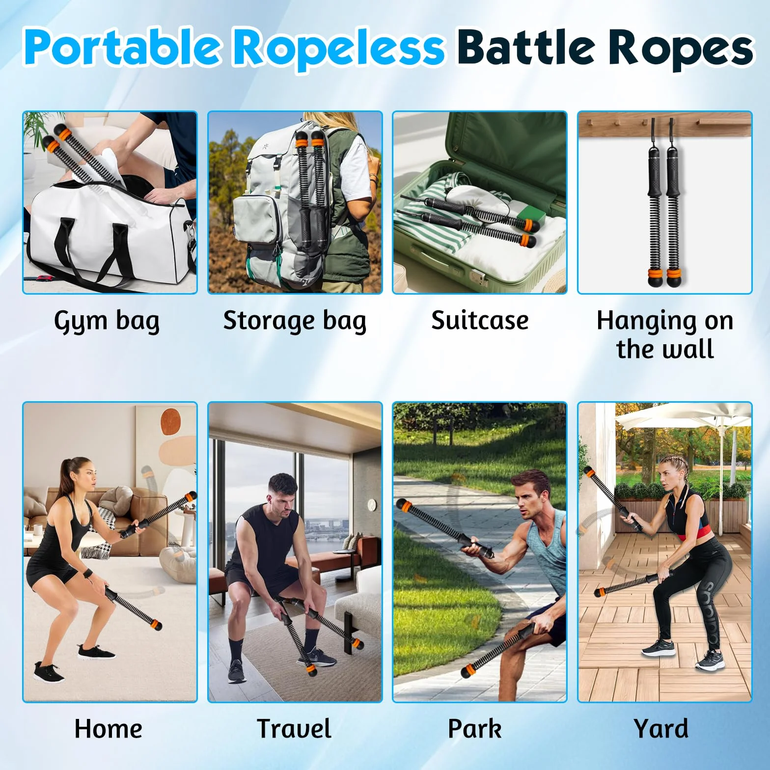 TOGETDREAM Battle Rope regulowana linka walki przenośna obciążona lina sprzęt do treningu całego ciała