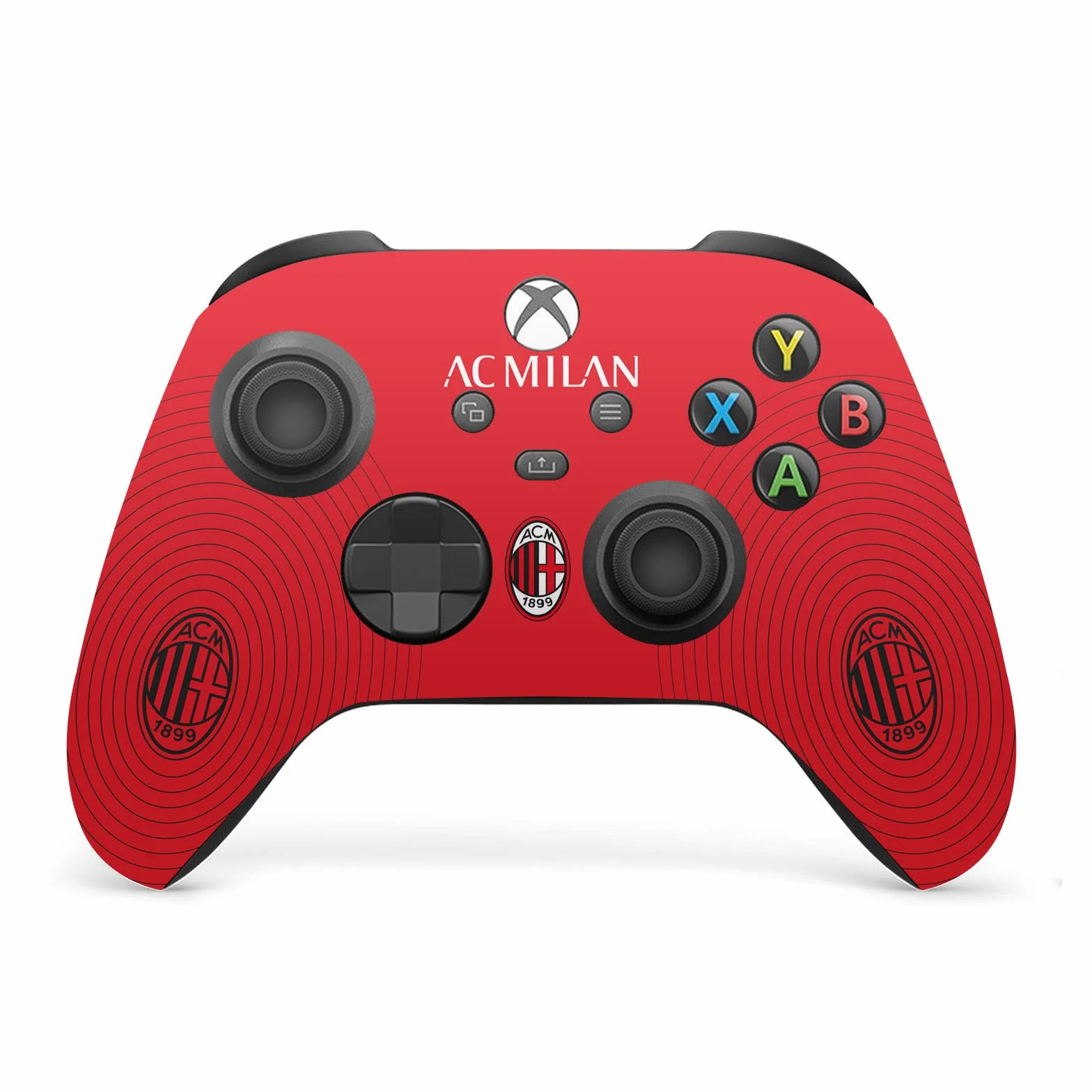 Head Case Designs Oficjalnie Licencjonowany AC Milan Czerwone i Czarne Sztuka Naklejka Winylu Skóry Naklejka Pokrywa Kompatybilny z Xbox Series X Console and Controller Bundle