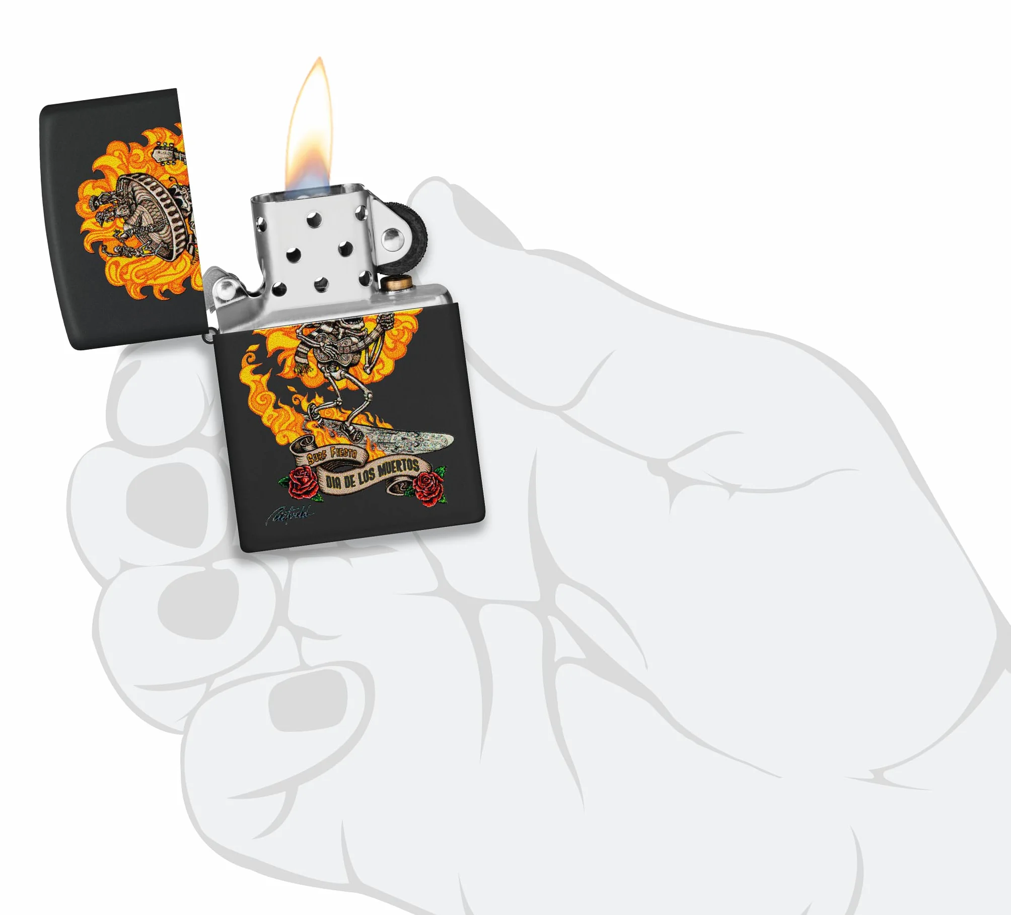 Zippo Rick Rietveld Zapalniczka Sztormowa Wielokrotnego Użytku Wiatroodporna Czarny Matowy