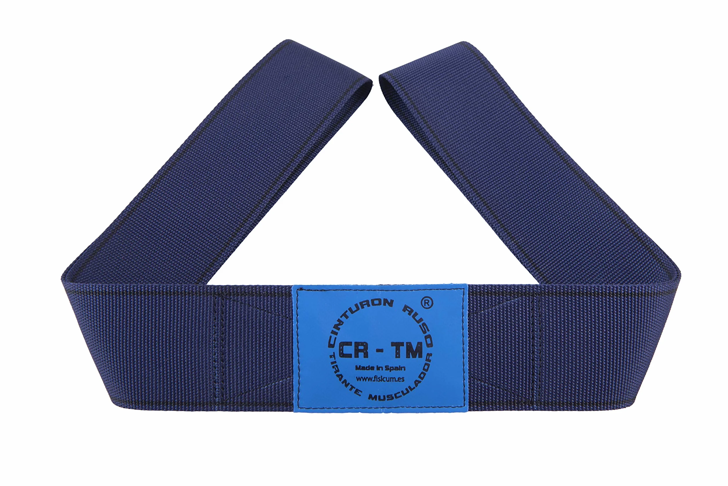 Cinturon Ruso CR-TM Tirante Musculador Niebieski pas do treningu ciężarów 8 cm x 120 cm poliester