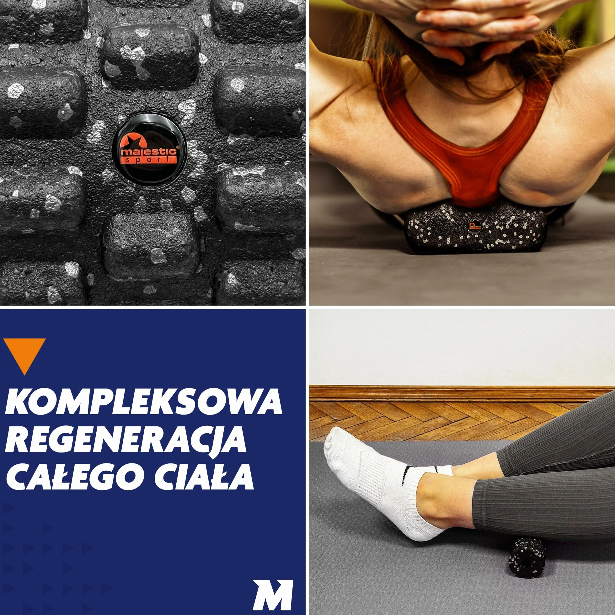 Tenso Duro, rolki do masażu powięzi z teksturą 3D, 4-częściowy zestaw do samodzielnego massażu
