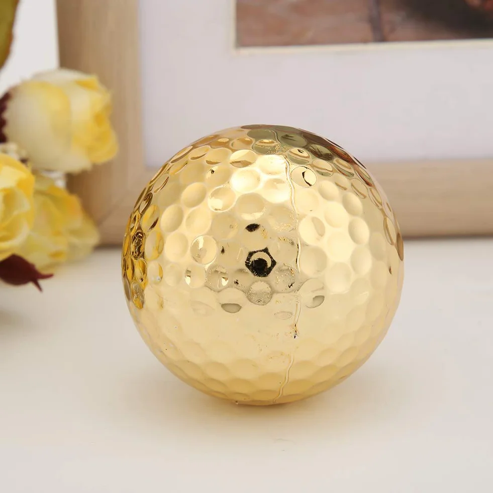 Złote Piłki Golfowe Pozłacane Dwuwarstwowe 4 szt. Akcesoria Golfowe