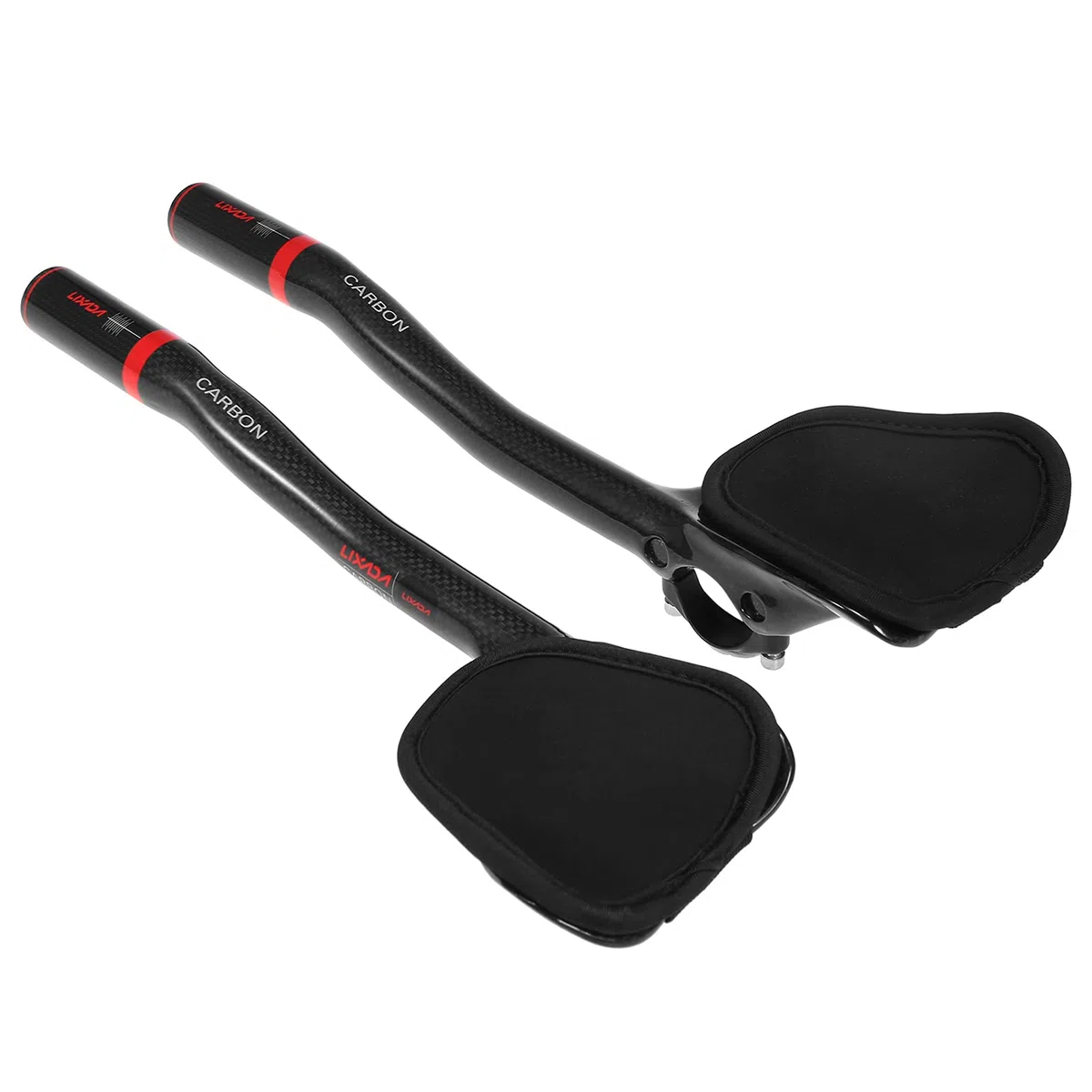 Kierownica rowerowa TT Aerobar z włókna węglowego 31,8 mm do jazdy na czas i triathlonu z wyjmowanymi podłokietnikami z gąbki - czerwony
