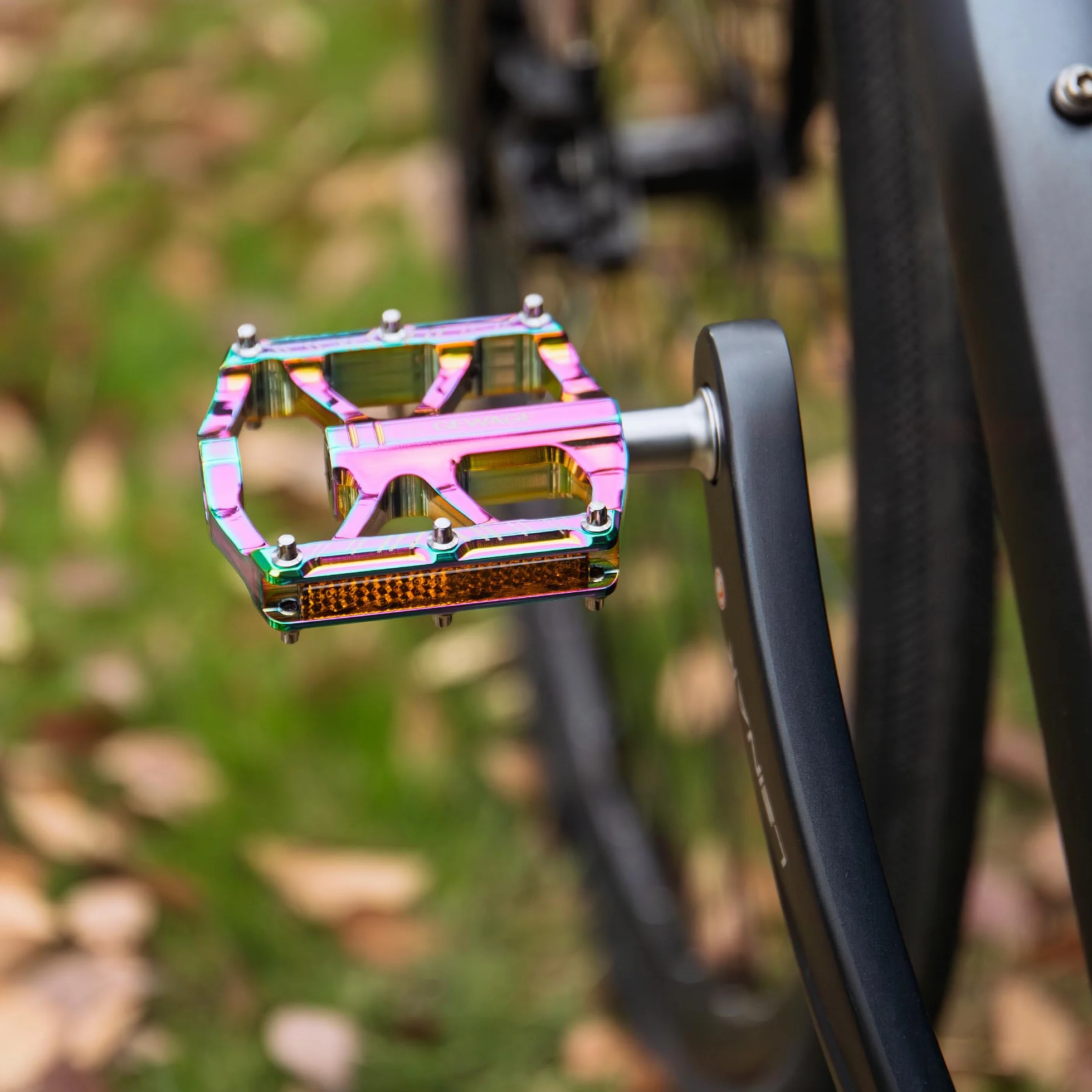 GEWAGE Składane pedały rowerowe, odblaski z pedałami rowerowymi, 9/16", antypoślizgowa platforma CNC, pedały do składanych rowerów, mini Velo, rowerów dziecięcych.