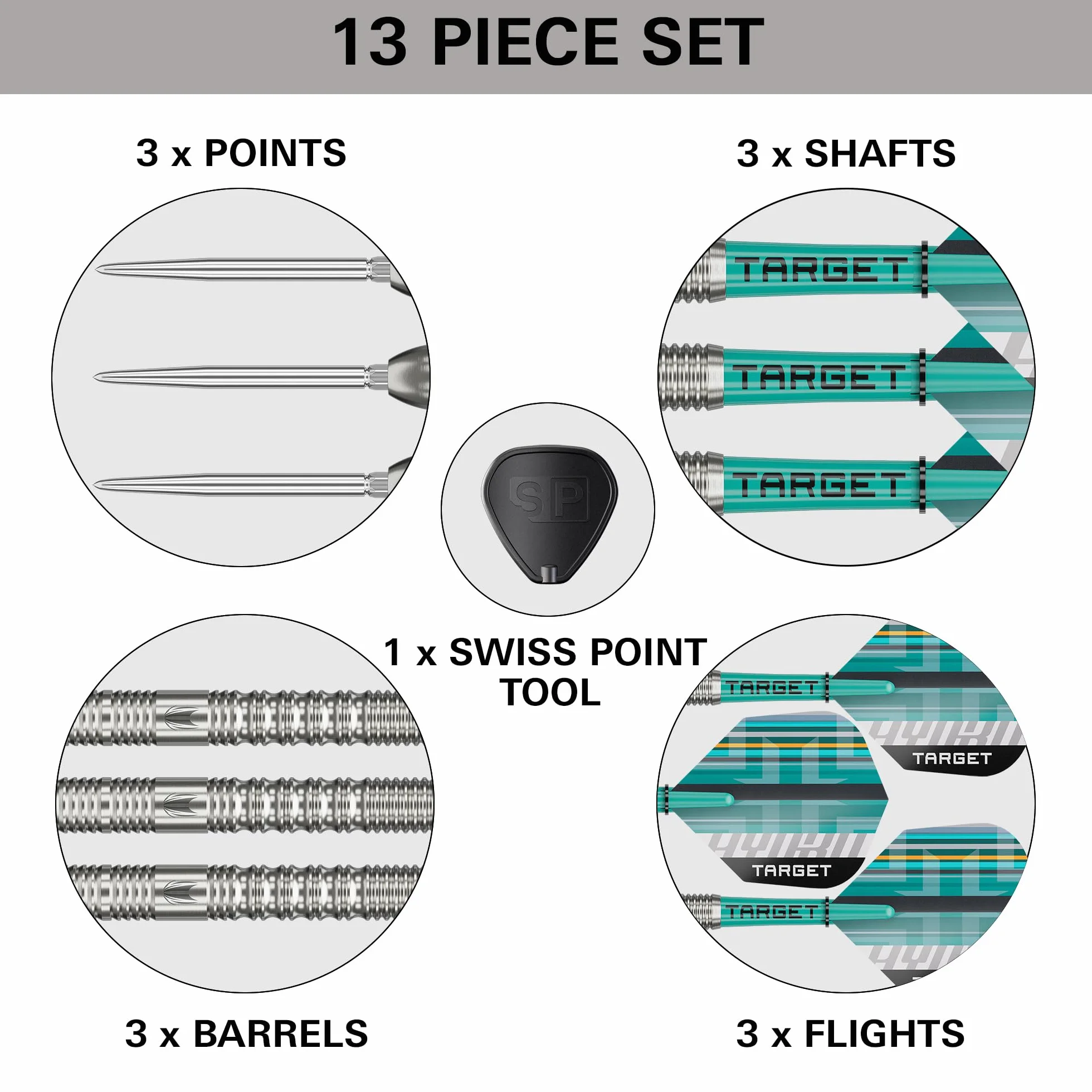 Target Darts Hydro Steel Tip Dart Set 90% wolframowe rzutki Swiss Point Pro Grip Tag Pro Ultra No.6