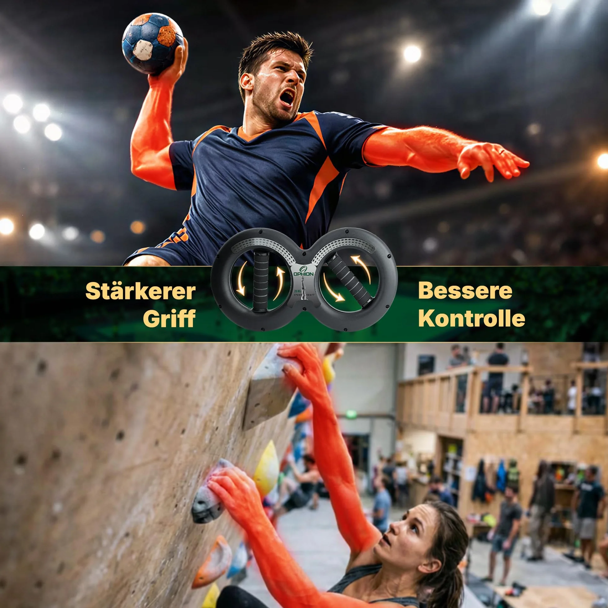 OPHION Multi Power Gripper – trener przedramion i dłoni do treningu ramion, nadgarstków, ramion i klatki piersiowej – trener siły chwytu z oporem obrotowym – trening siłowy dla sportowców i w domu