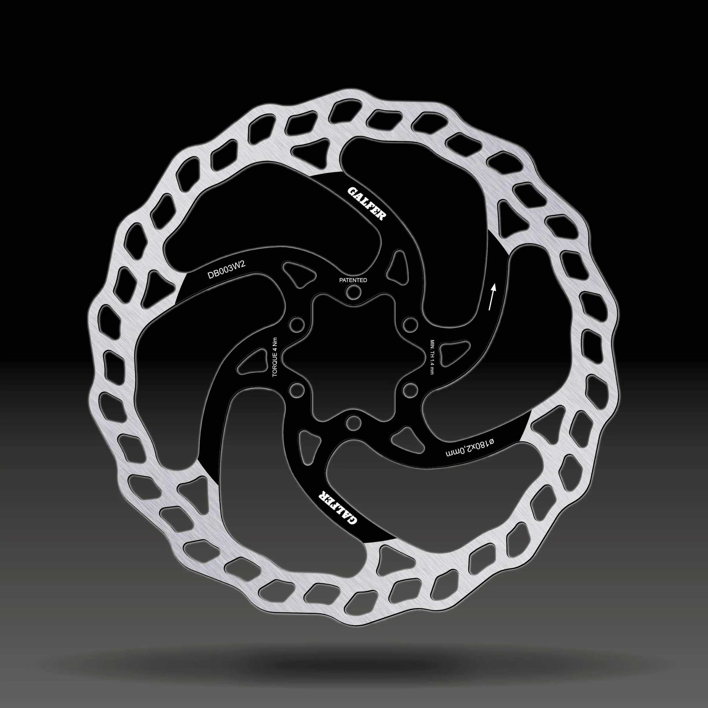 Galfer Ø 180 x 2,00 mm MTB/E-Bike DISC Wave Ø 180 x 2,00 mm, czarny, standard