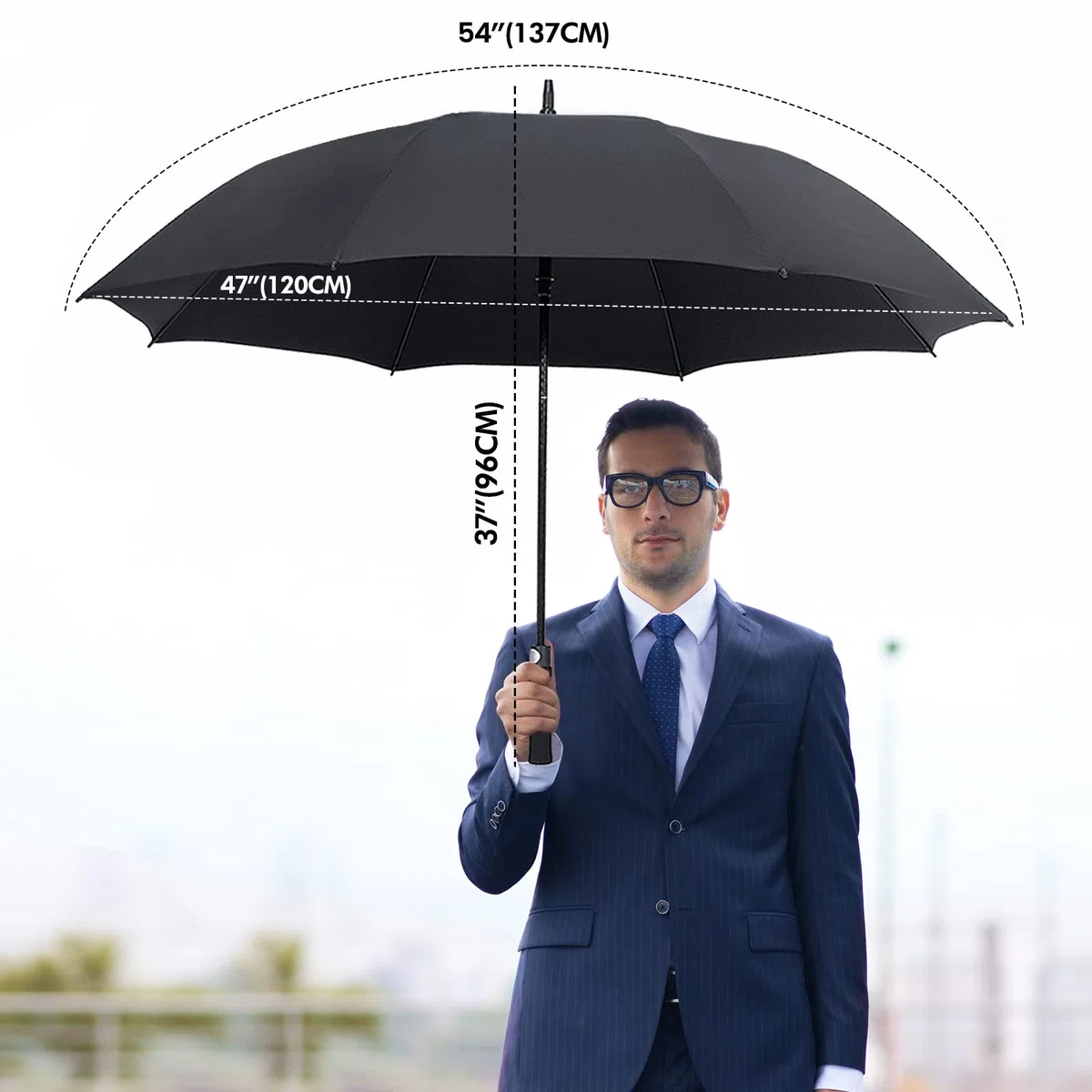 NINEMAX Parasol golfowy wiatroszczelny mocny duży 137 cm wodoodporny parasol golfowy automatycznie otwierany wentylowany dla mężczyzn kobiet