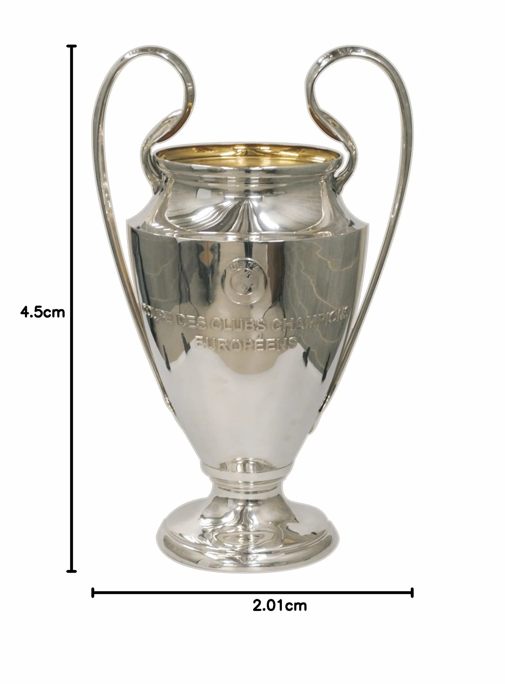 Puchar UEFA CL 45 mm srebrny wolnostojący
