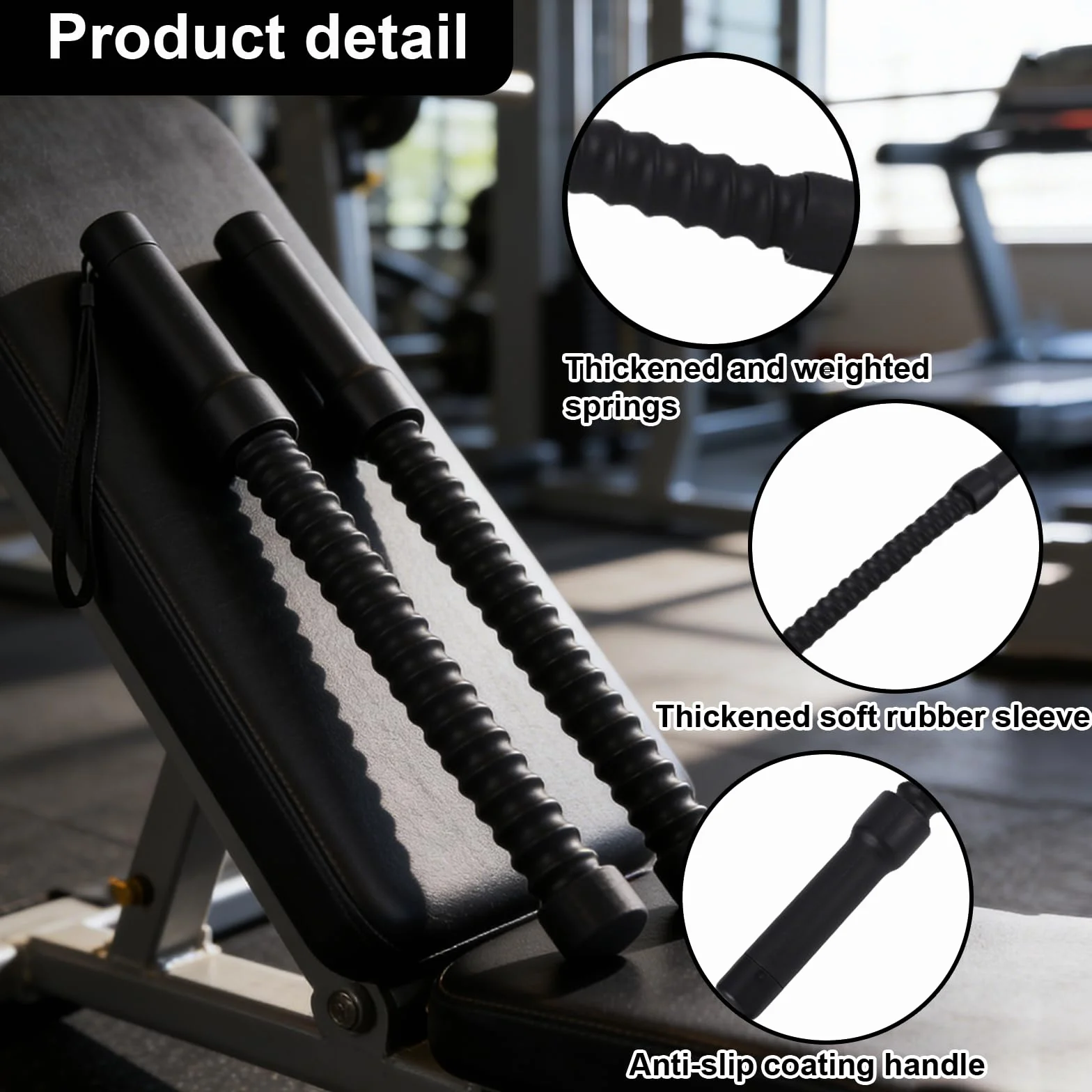 2 sztuki Air Rope, linka do walki z antypoślizgowym uchwytem, przenośna linka fitness, oszczędność miejsca, domowe urządzenie gimnastyczne do treningu siłowego, budowy mięśni, domu, na siłownię