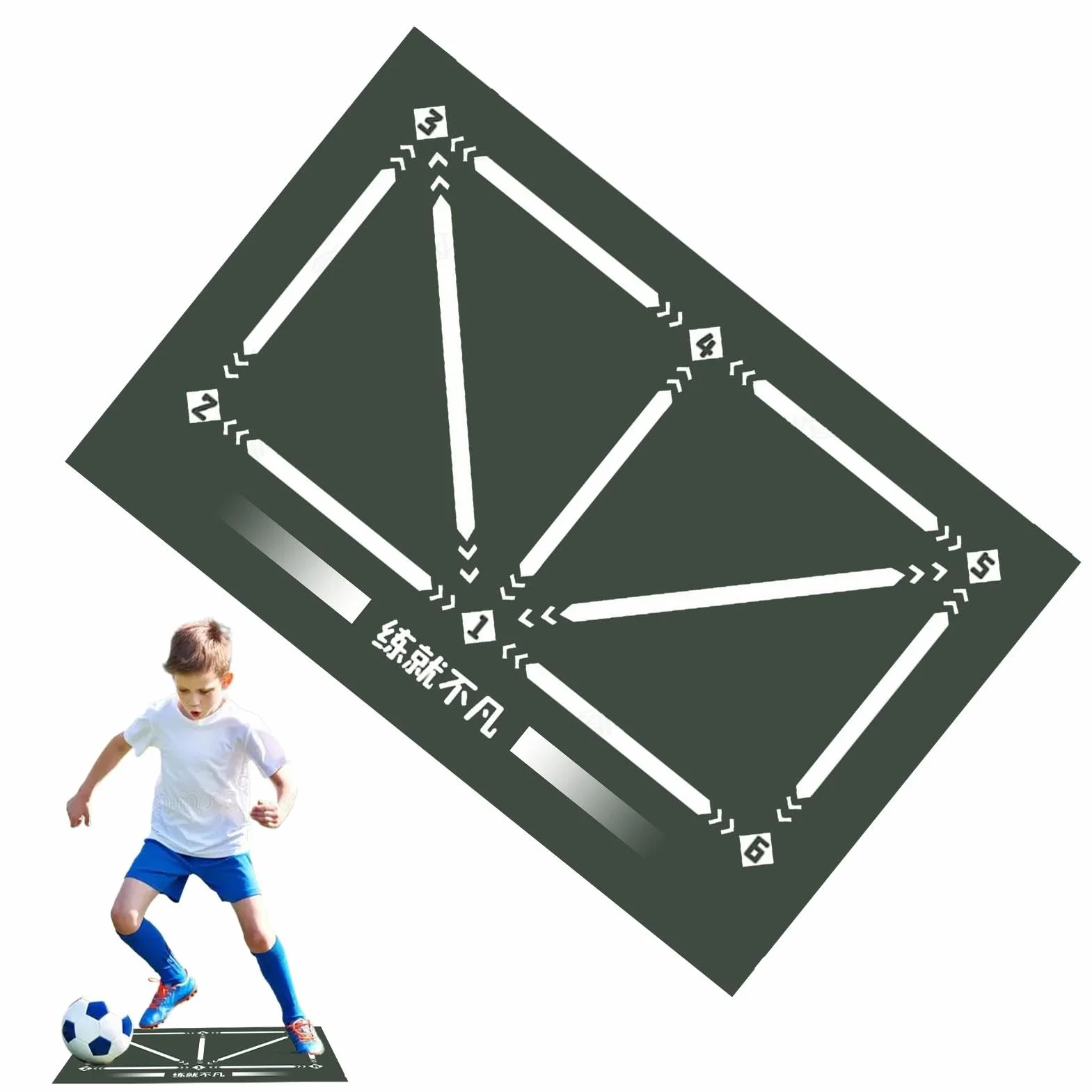 Mata do umiej?tno?ci pi?karskich, mata do ?wicze? w pi?ce no?nej - Mata do ?wicze? pi?karskich,Antypo?lizgowa cicha mata do kroków, trener Silent Ball Mastery Trainer 23,62 x 35,43 cala do ?wicze? pi?