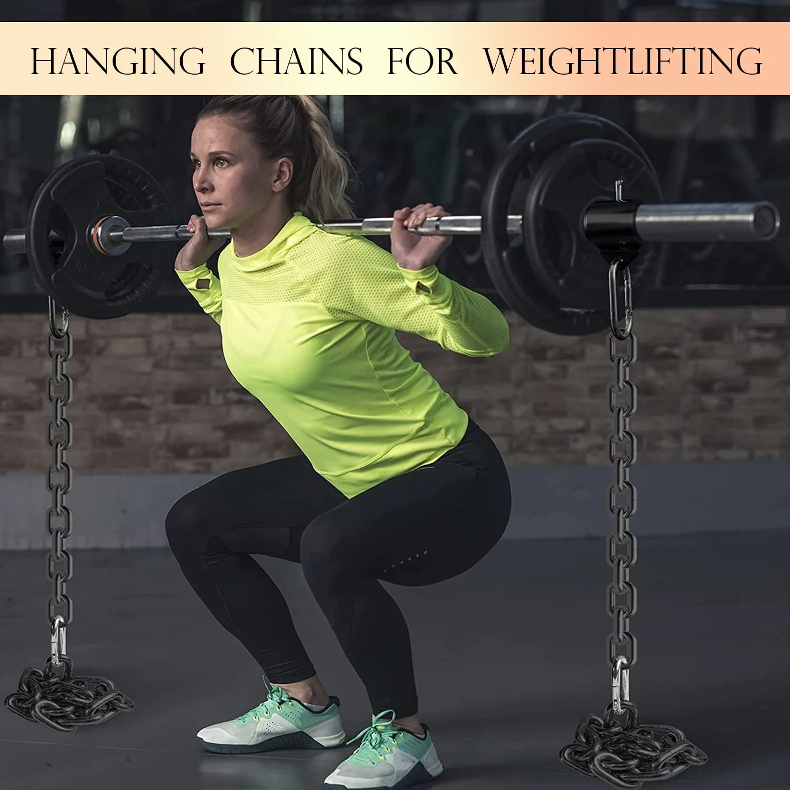 Aoneky Zaciski do Sztangi Olimpijskiej 50 mm - Klipsy do Zawieszenia Łańcucha Sztangi, Wsparcie 180 kg, Podnoszenie Ciężarów Martwy Ciąg Przysiad Trening, 1 Para