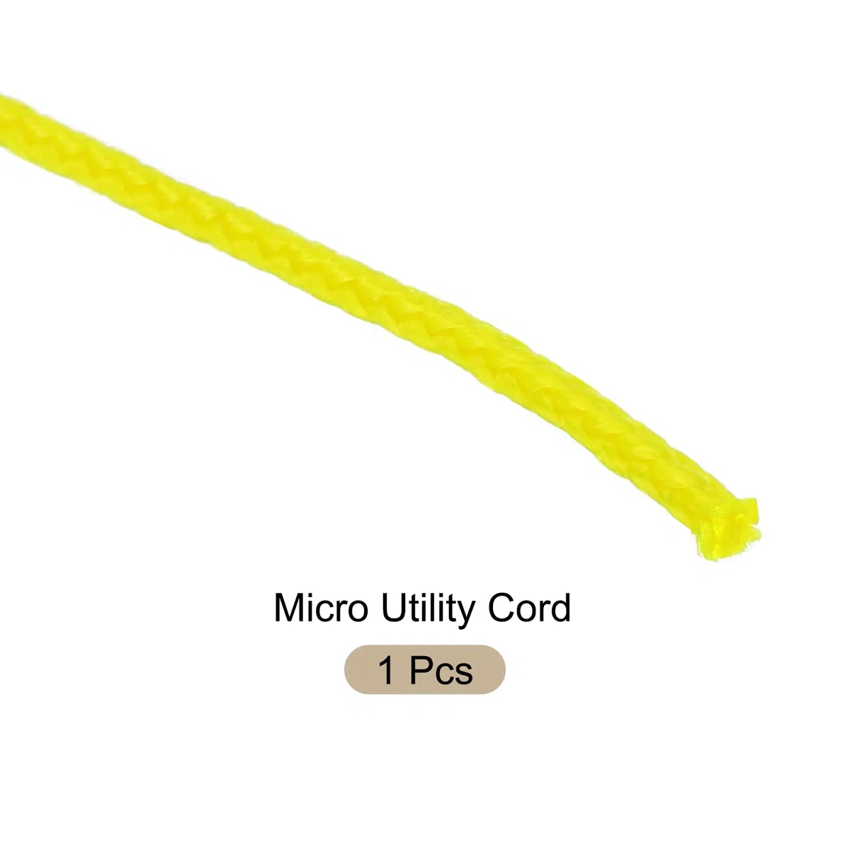 Mikro Paracord 1,18 mm x 50 metrów sznurek 45 kg poliestrowy spleciony mocny sznurek ze szpulą [do wędrówek, ćwiczeń, namiotu, projektów DIY] - cytrynowo żółty