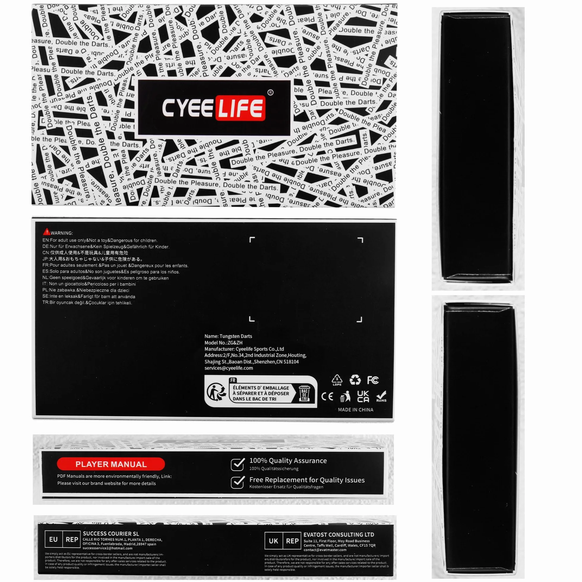 Beczki ze stali wolframowej CyeeLife 21-30 g 90% czarno-srebrne niebieskie