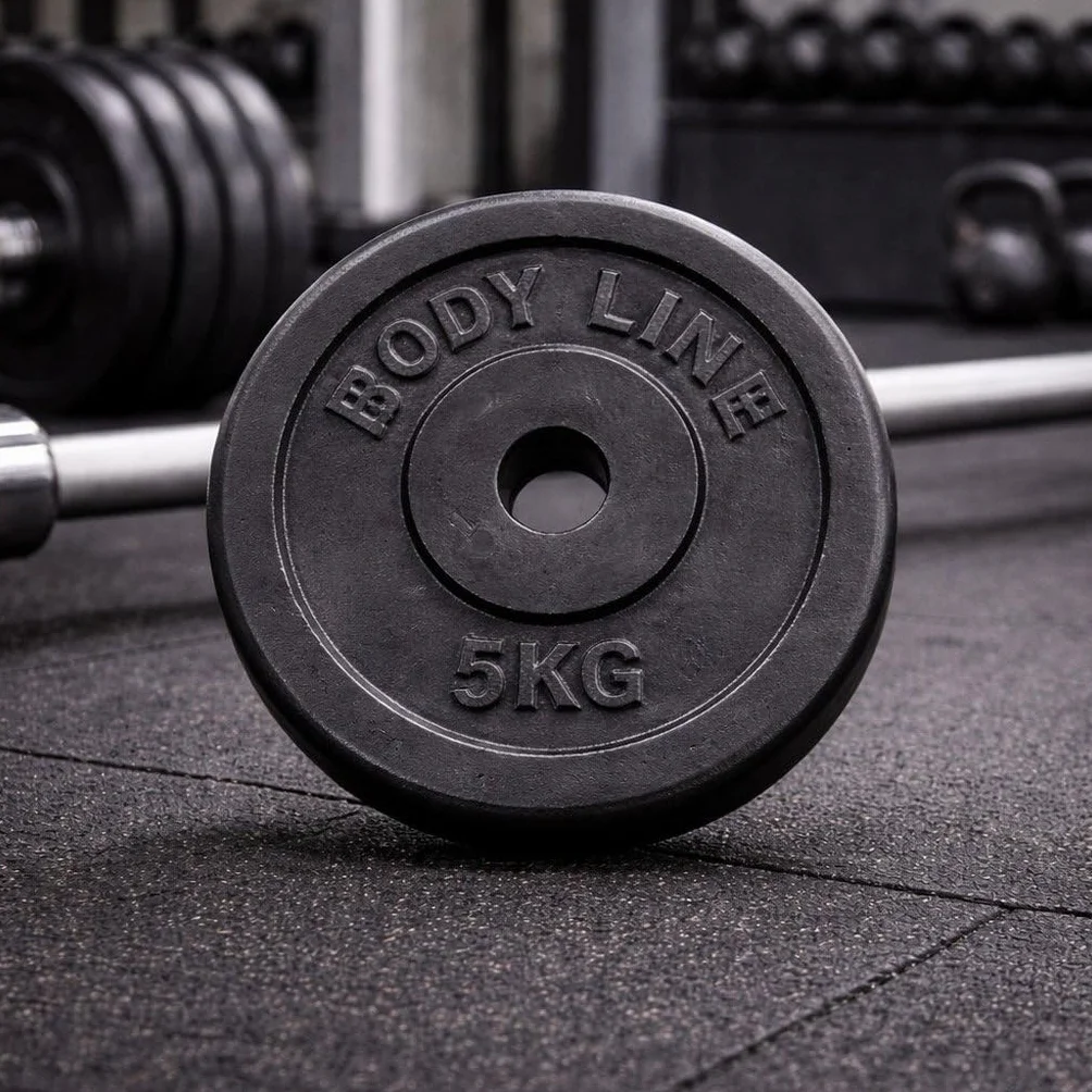 Bodyline Tarcza żeliwna 5 kg do treningu ze sztangą średnica 25 mm