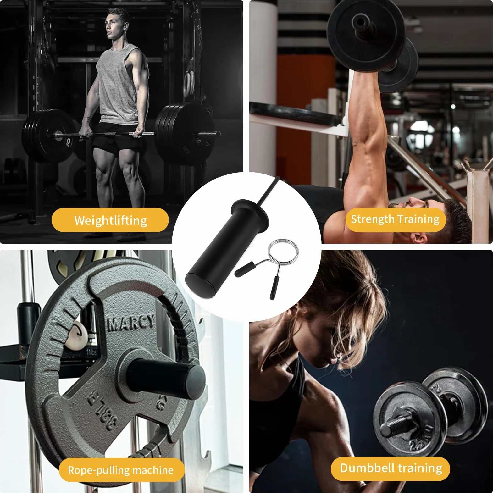 Gym Pin Extender z 1 klipsem sprężynowym Gympin Weight Stack, pin do dodatkowej wagi, średnica 8 mm, długość 110 mm do dodatkowego ciężaru do układania w stos ciężarków, zamiennik ciężaru do