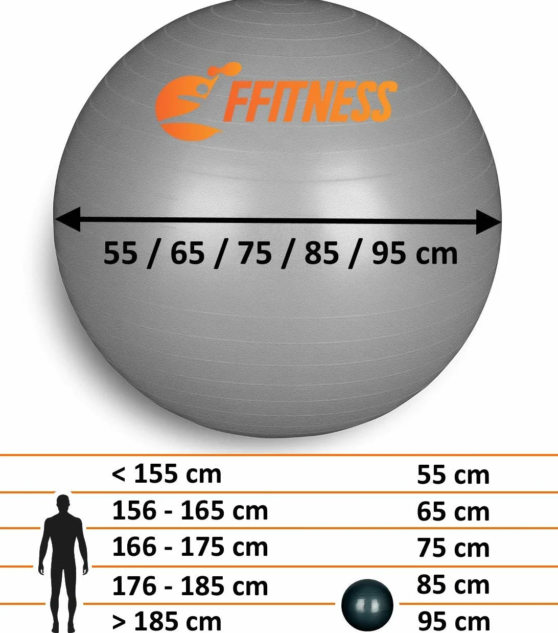 Piłka do gimnastyki przedporodowej Big Gymball 55-95 cm przeciwwybuchowa