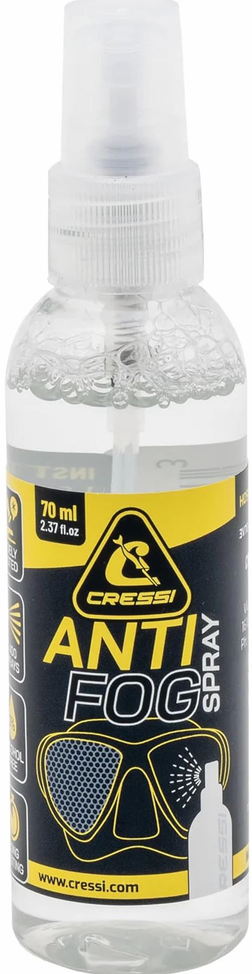 CRESSI Anti Fog Spray 70 ml for Diving Masks & Swimming Goggles