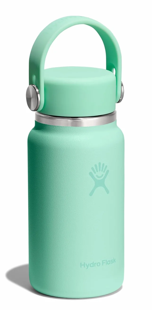 Hydro Flask Micro Hydro 200 ml – szczelna, izolowana mini butelka z paskiem na klips – zimna i ciepła do 7 godzin – kompaktowa i trwała – syrenka zielona