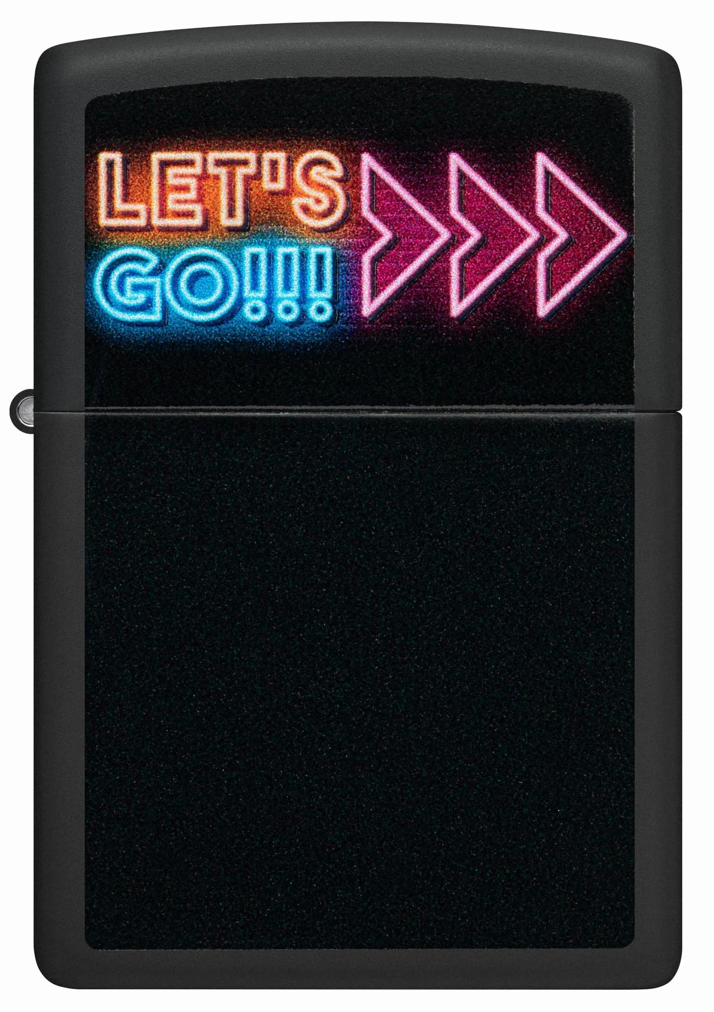 Zippo Let's Go Zapalniczka Sztormowa, Lampa Światła Czarnego, do Napełniania, Wielokrotnego Użytku, Wiatroodporna Konstrukcja, Pudełko na Prezent, Wykonano w USA, Kolor Czarny Matowy