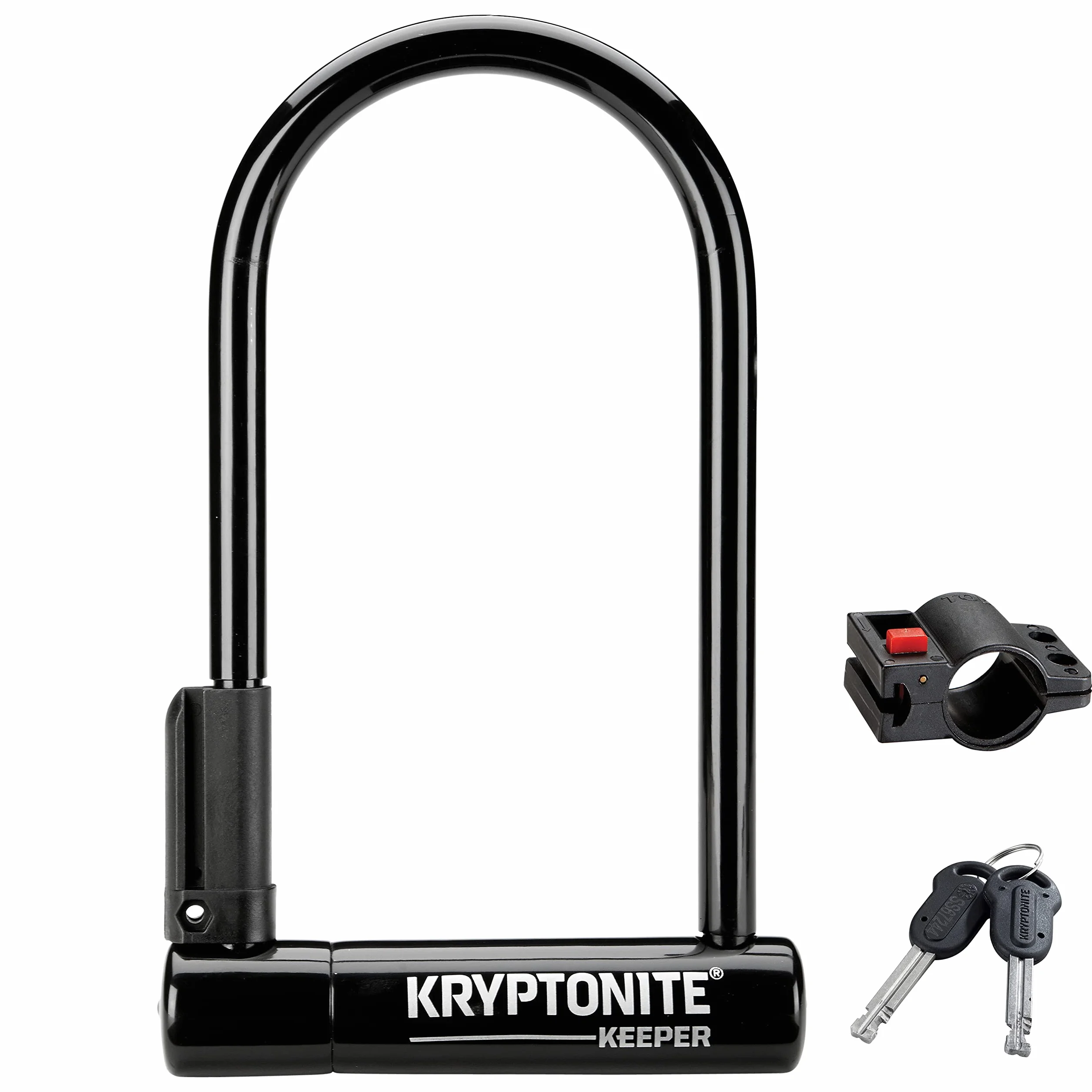 Kryptonite 004196 Standard Keeper 12 STD z blokadą wspornika, czarny, jeden rozmiar