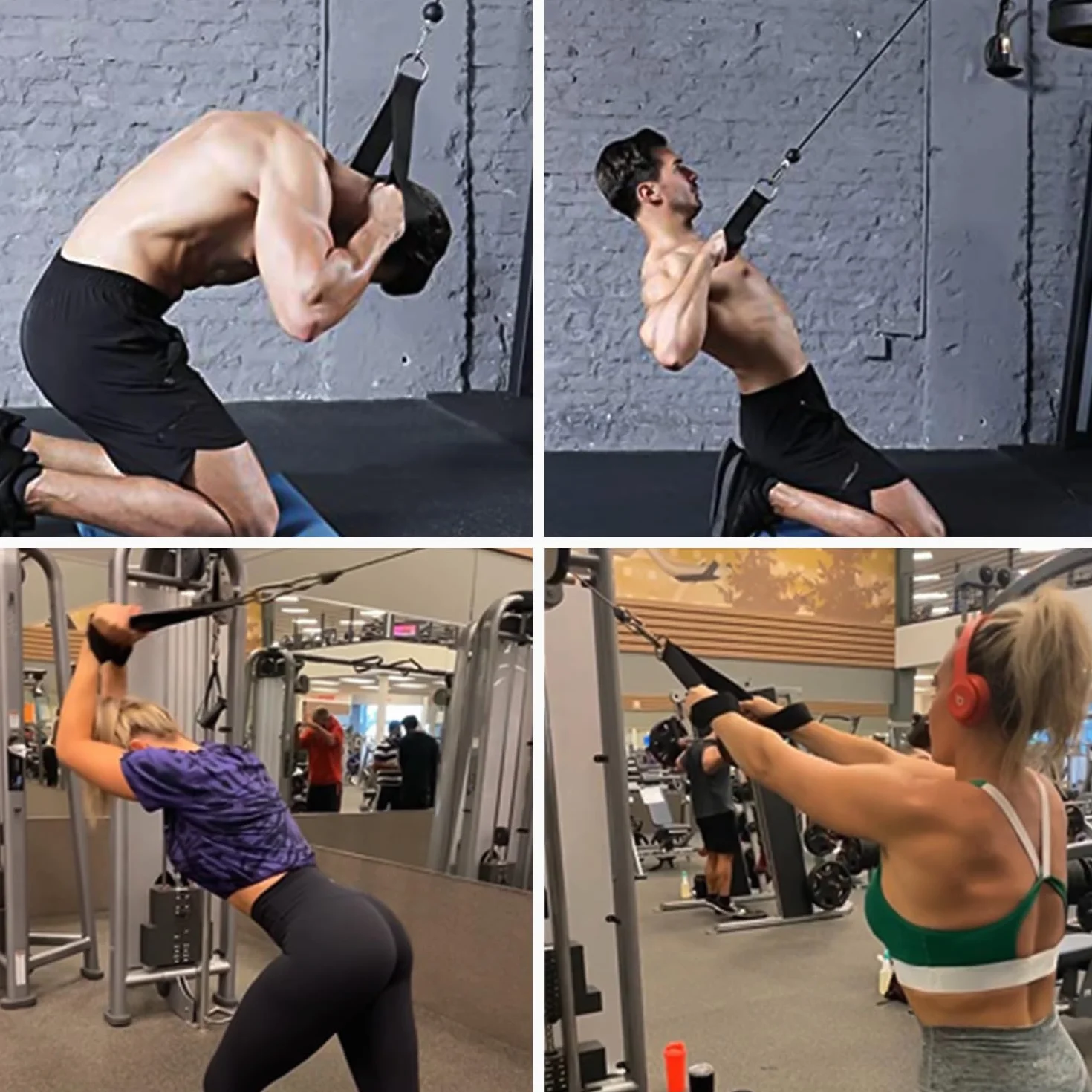 Favuit Linka do mocowania kabla, podciągana lina, regulowana, bardzo długa lina gimnastyczna, tricep, wyciąg kablowy, uchwyty, akcesoria do ćwiczeń bicepsów, tricepsów, ćwiczeń rozciągania (lina