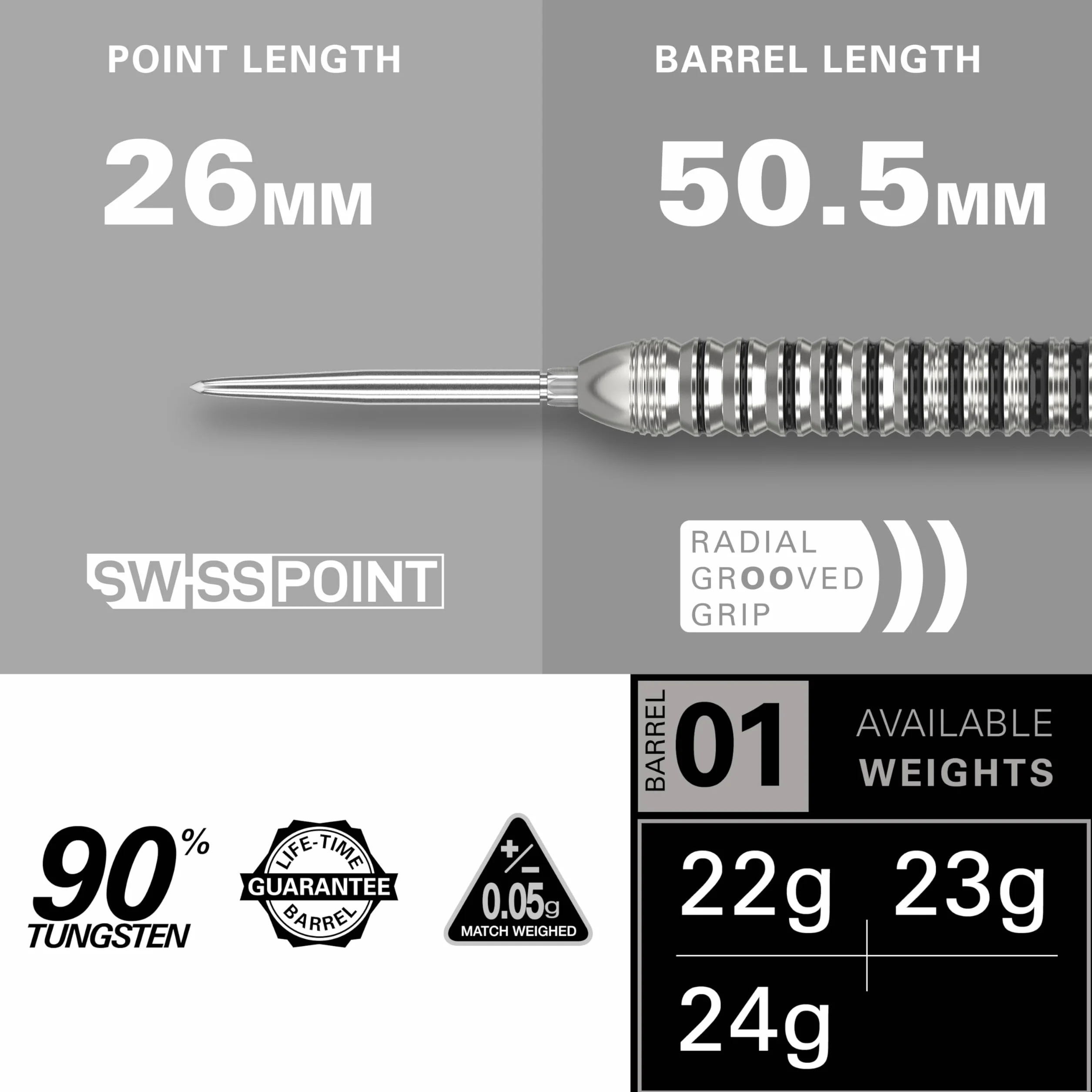 Target Darts EXO Edition zestaw rzutek ze stali wolframowej 90% – zestawy rzutek stalowych, szwajcarskie rzutki punktowe z trzonkami Pro Grip i lotkami nr 6, w zestawie narzędzie SP, profesjonalne