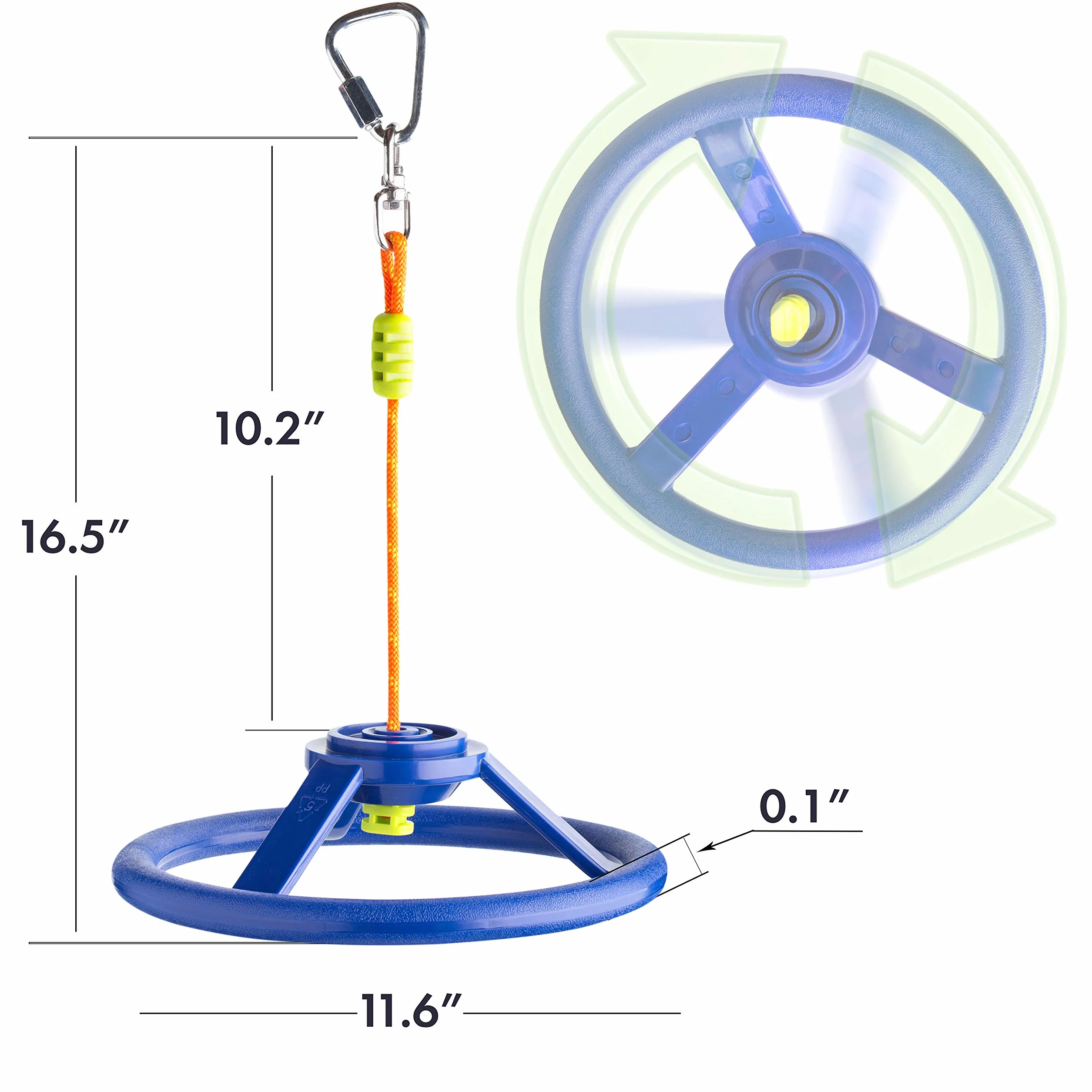 Ninja Slackline Spinner Wheel 360° z Karabińczykiem do Toru Przeszkód dla Dzieci
