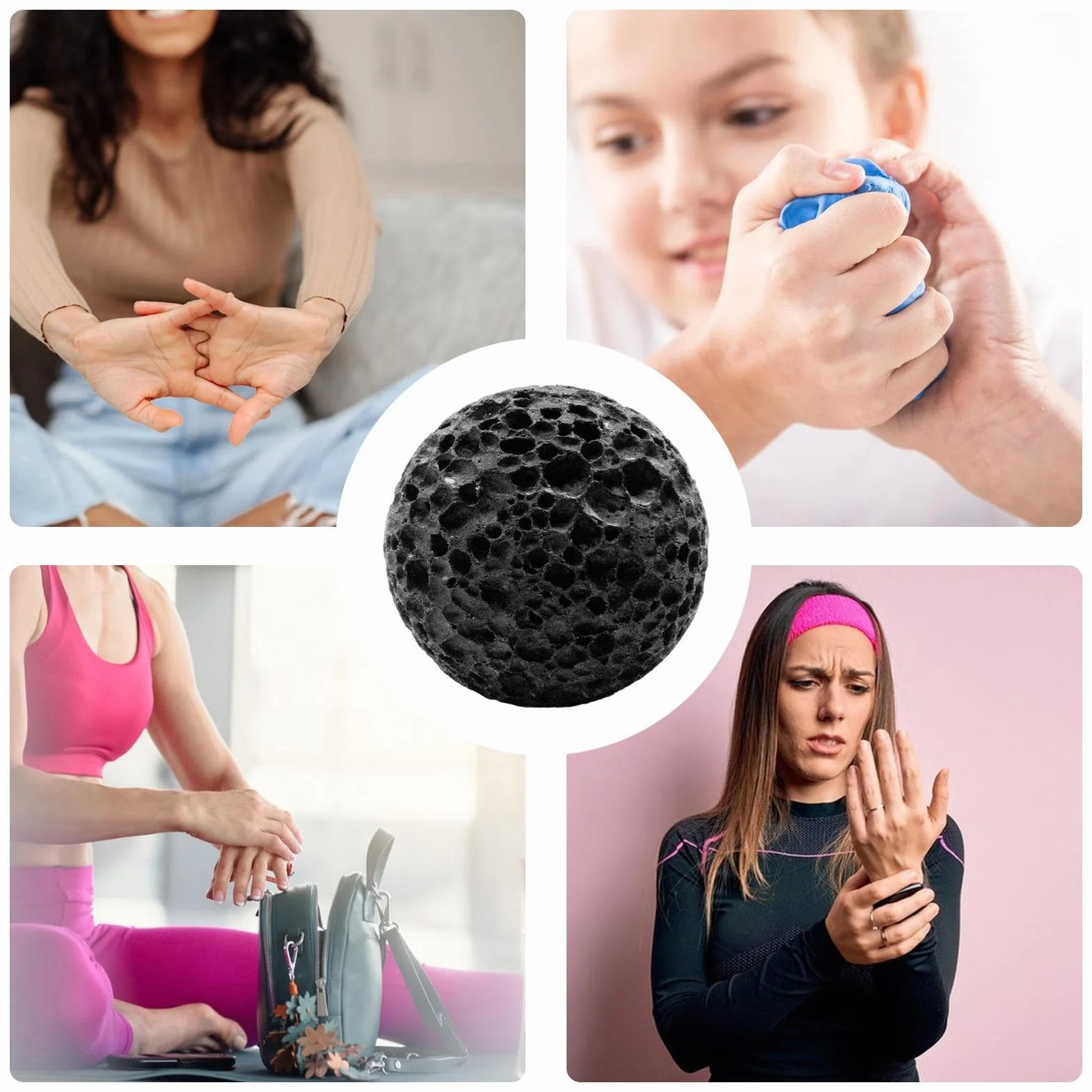Callus Ball with, Hand Rock Climbing Palm Trainer with Base, 1.57 Inches Solid Sphere, Textured Rubber Material, Modern Round Style for Athletes, Fitness Grip Tools for Beginners Professionals