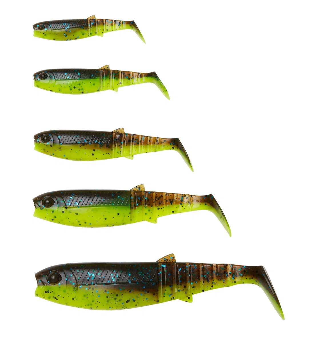 Savage Gear Cannibal Shad Kit - 6-pak skutecznych ochotek w różnych kolorach z główkami jigowymi - idealny dla wędkarzy łowiących okonie, szczupaki i sandacze w wodach słodkich i słonych.