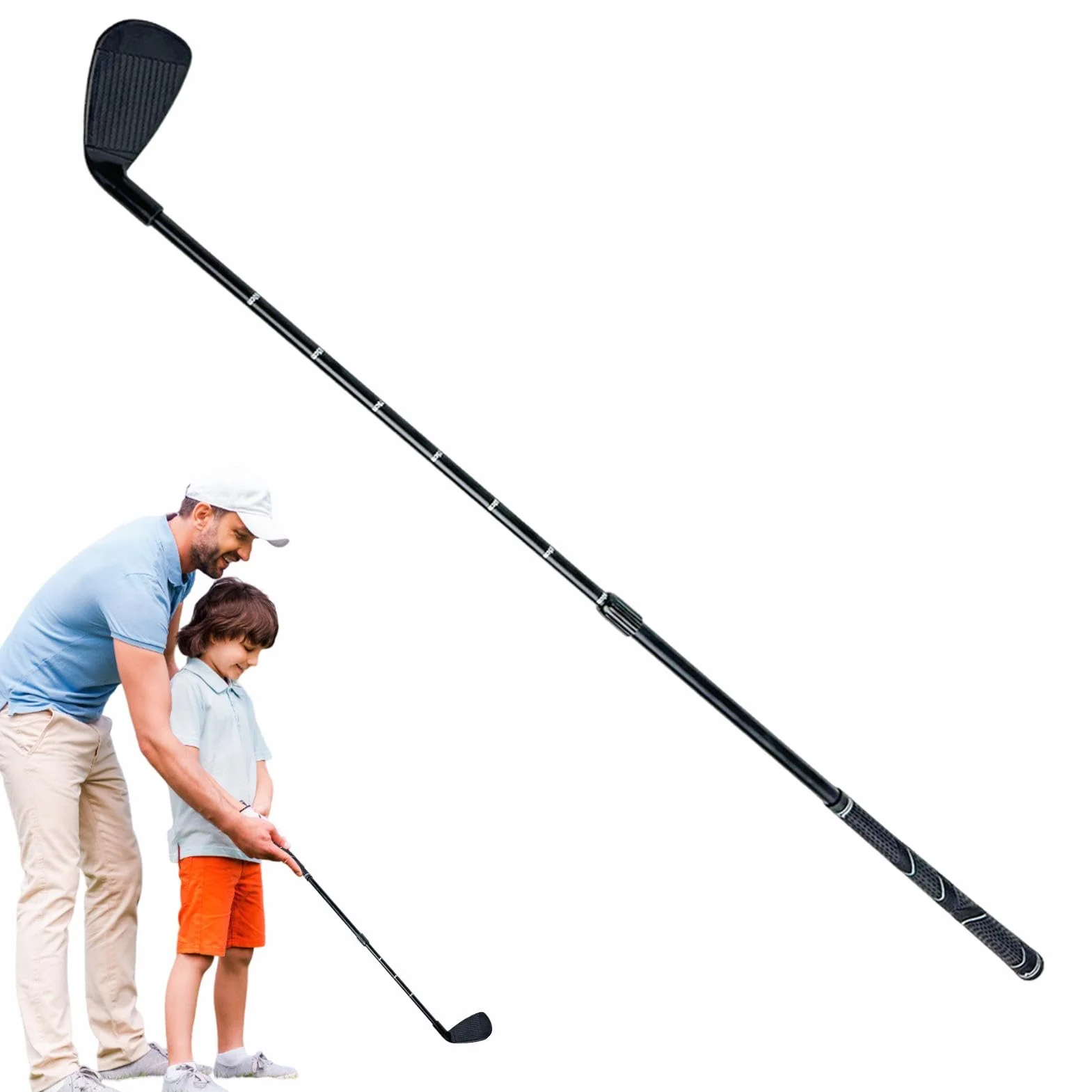 Kij golfowy dla dzieci, dwukierunkowy regulowany kij golfowy, miniaturowe kije golfowe dla dzieci, regulowana długość miotacz dla dzieci, klub golfowy z przezroczystą skalą dla juniorów, praworęczny