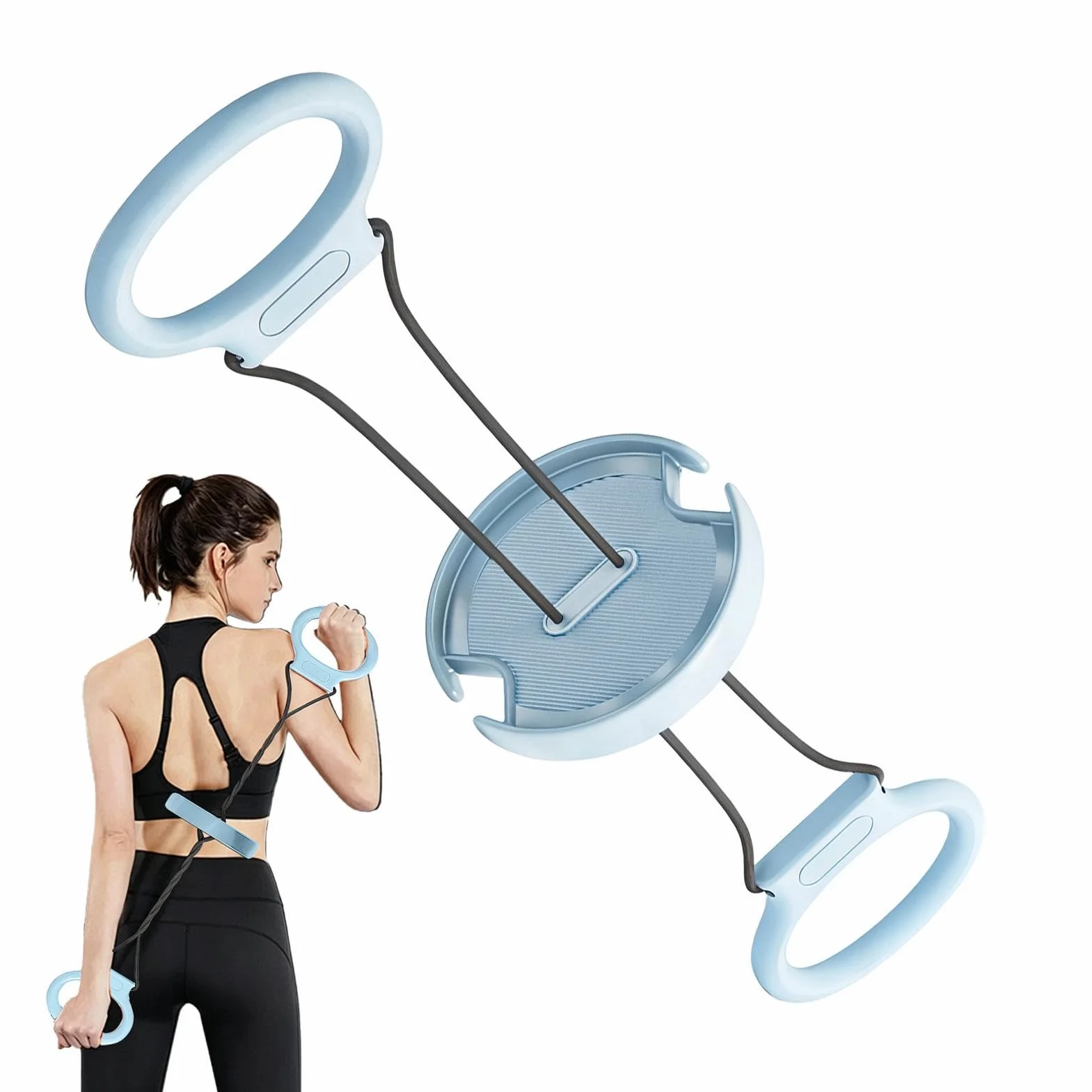 Chest Expander Men, składany, 18 cali, stalowy trener oporowy, antypoślizgowy uchwyt