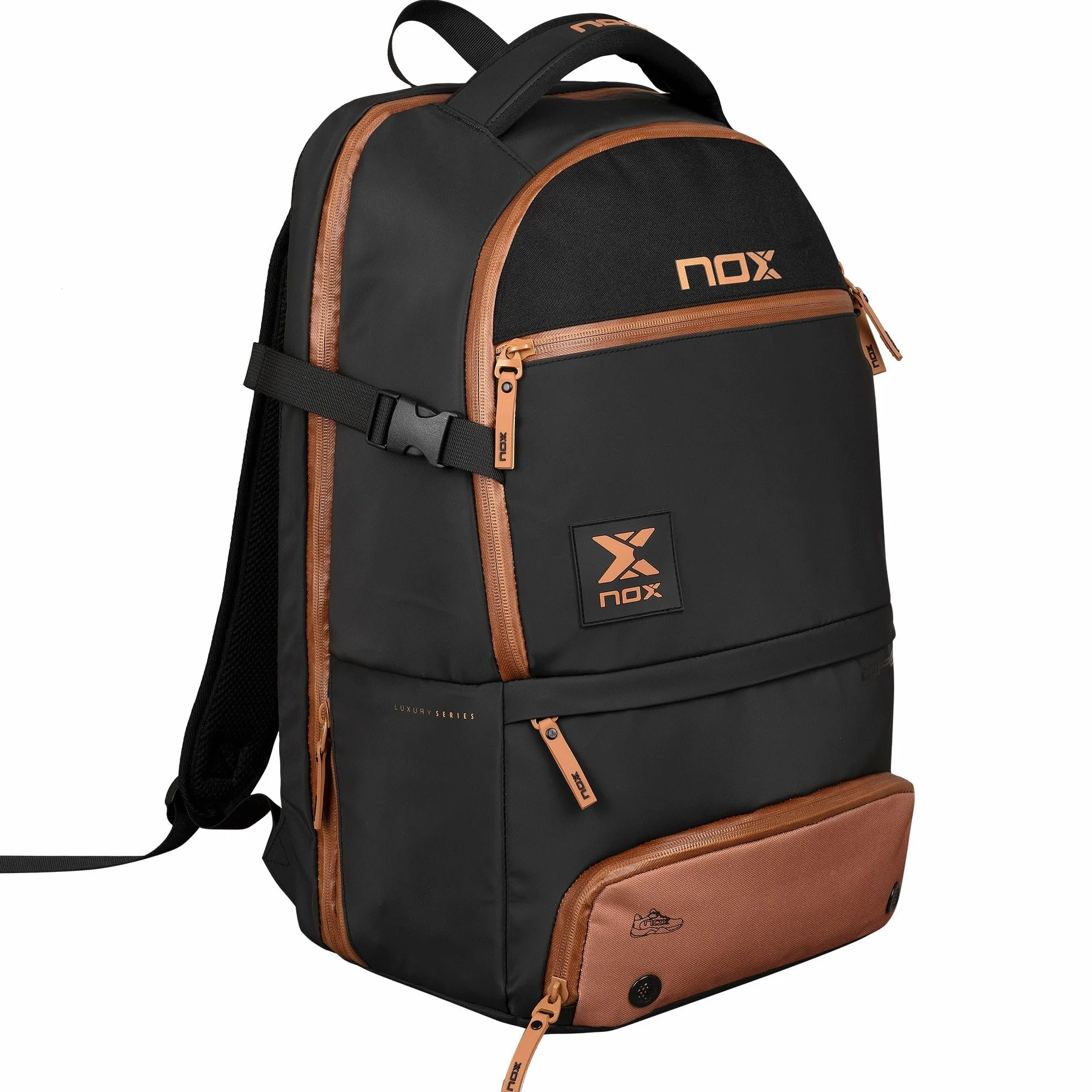 NOX Plecak LUXURY OPEN SERIES czarny/brązowy