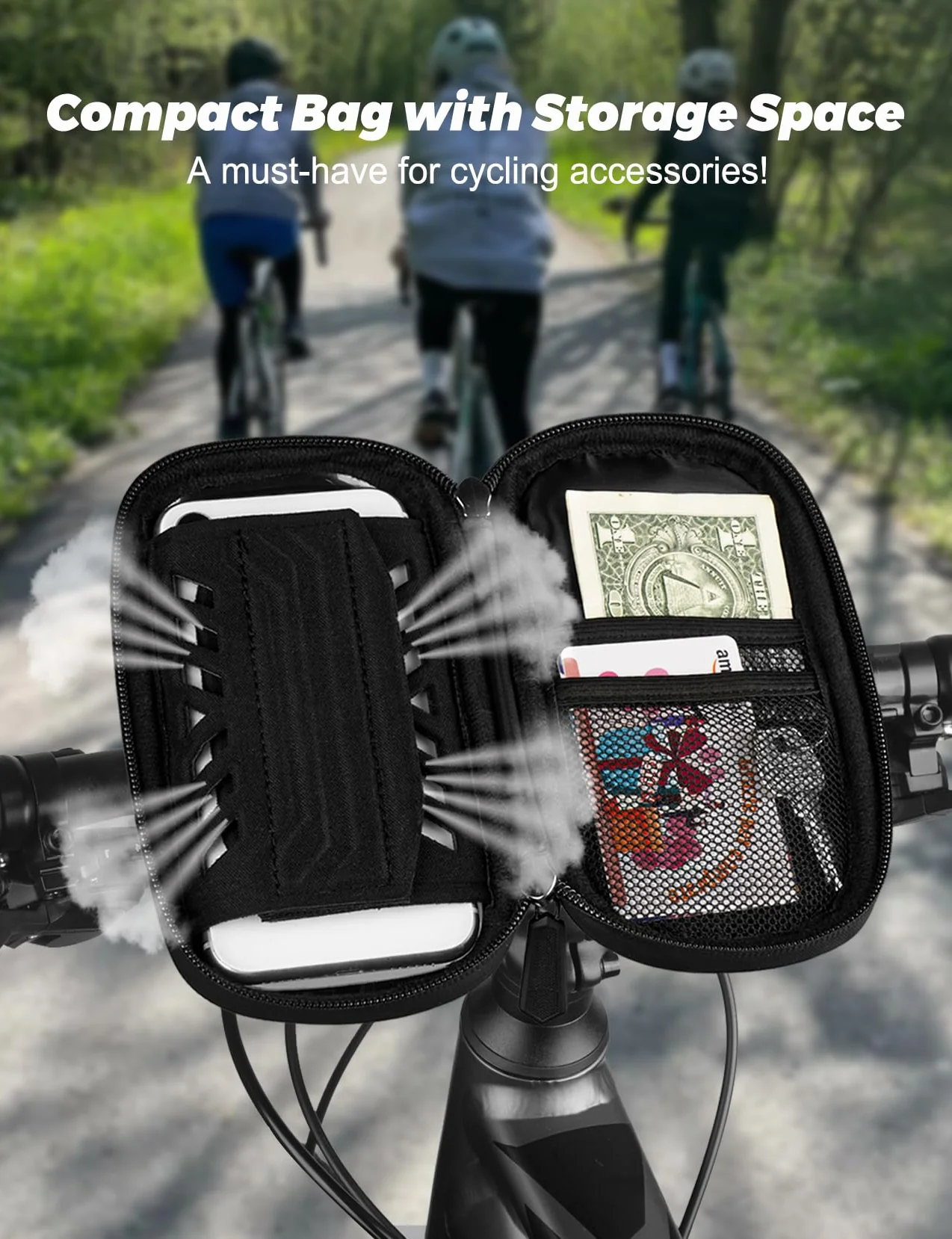 Vitalismo Torba na kierownicę rowerową, wodoodporny rower motocyklowy uchwyt na telefon z osłoną przeciwdeszczową obrót 360 ekran dotykowy uchwyt na telefon rower górski torba na kierownicę rowerową
