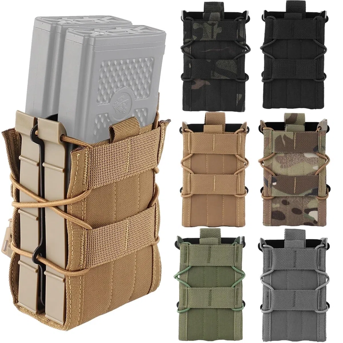 5.56/7.62 Taktyczna Podwójna Ładownica Na Magazynek, Torba Na Magazynek AK AR M4 AR15, Taktyczny Magazynek Molle, Kabura Na Polowanie CS(Green)