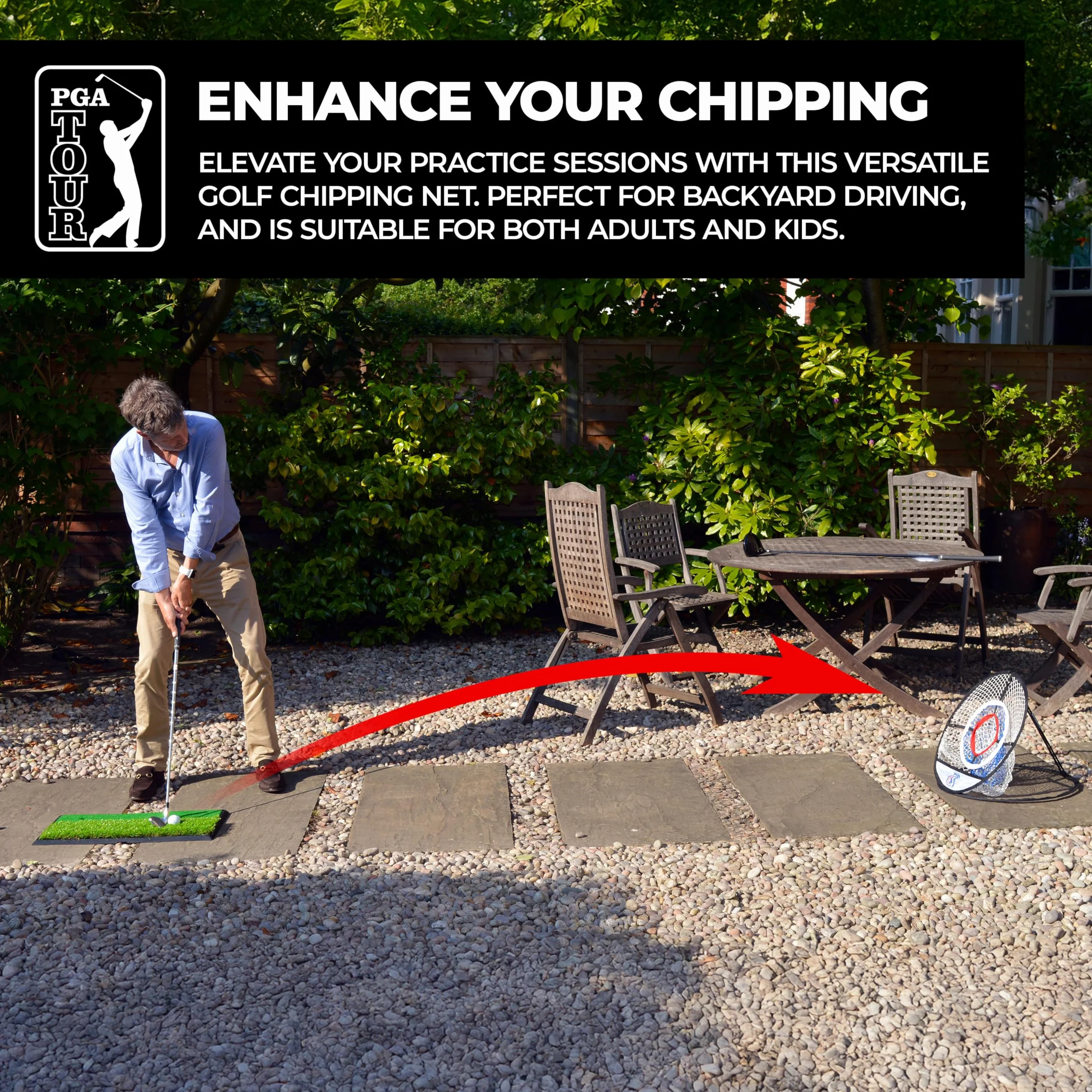PGA Tour Perfect Touch Chipping siatka 28,5 x 3,2 x 28,5 cm niebieska zielona