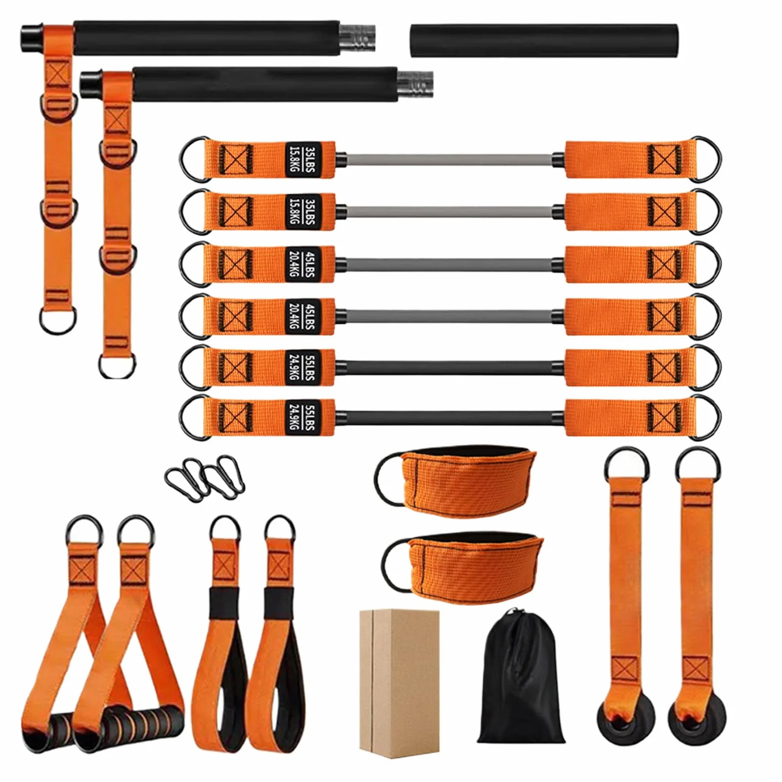 Home Pilates Bar Kit | Sprzęt fitness do treningu mięśni - przysiady sprzęt treningowy dla domowej siłowni profesjonalistów sportowców mężczyzn kobiet graczy sportowców ramiona nogi