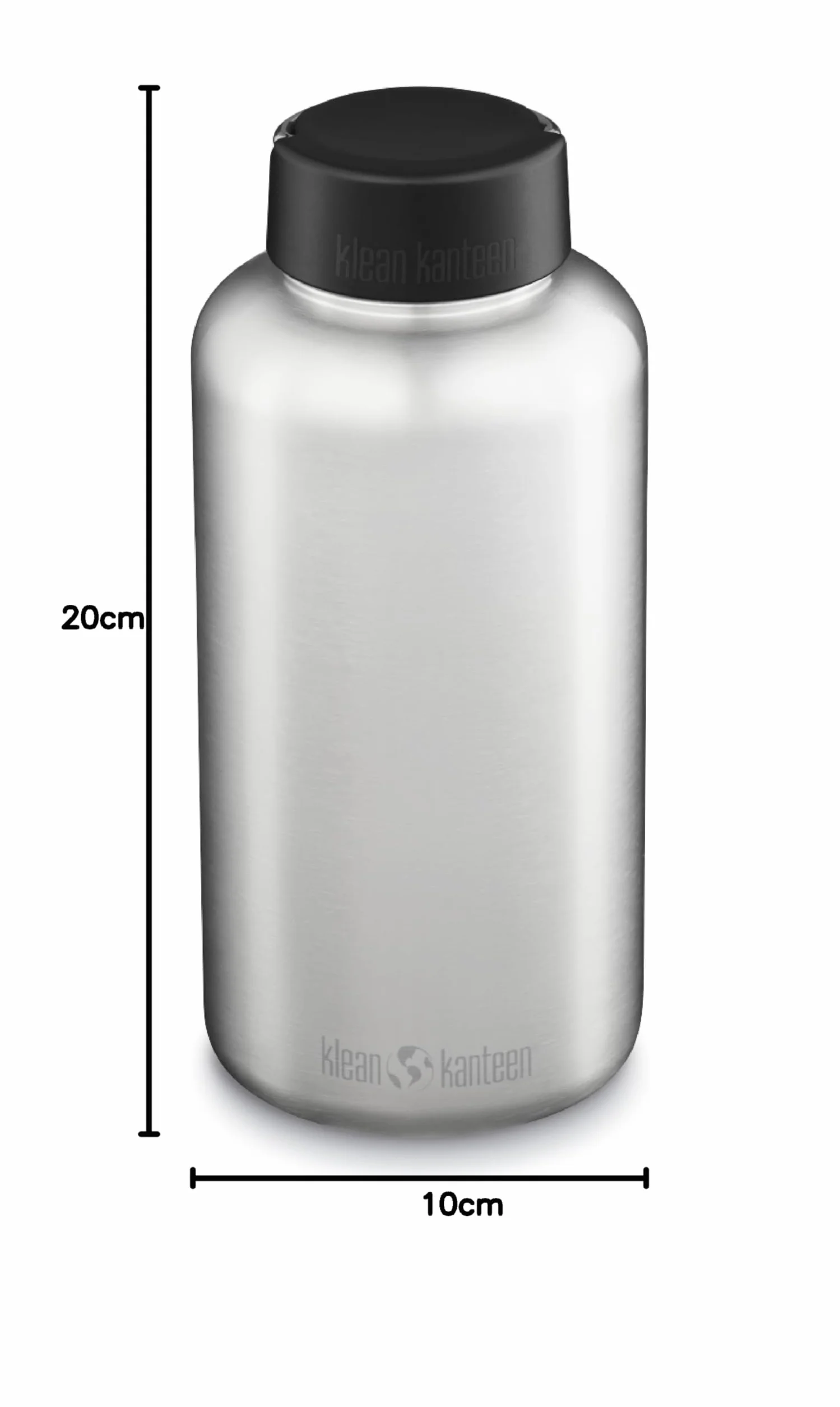 KleanKanteen – szeroka butelka na napoje, szczotkowana stal nierdzewna, rozmiar uniwersalny