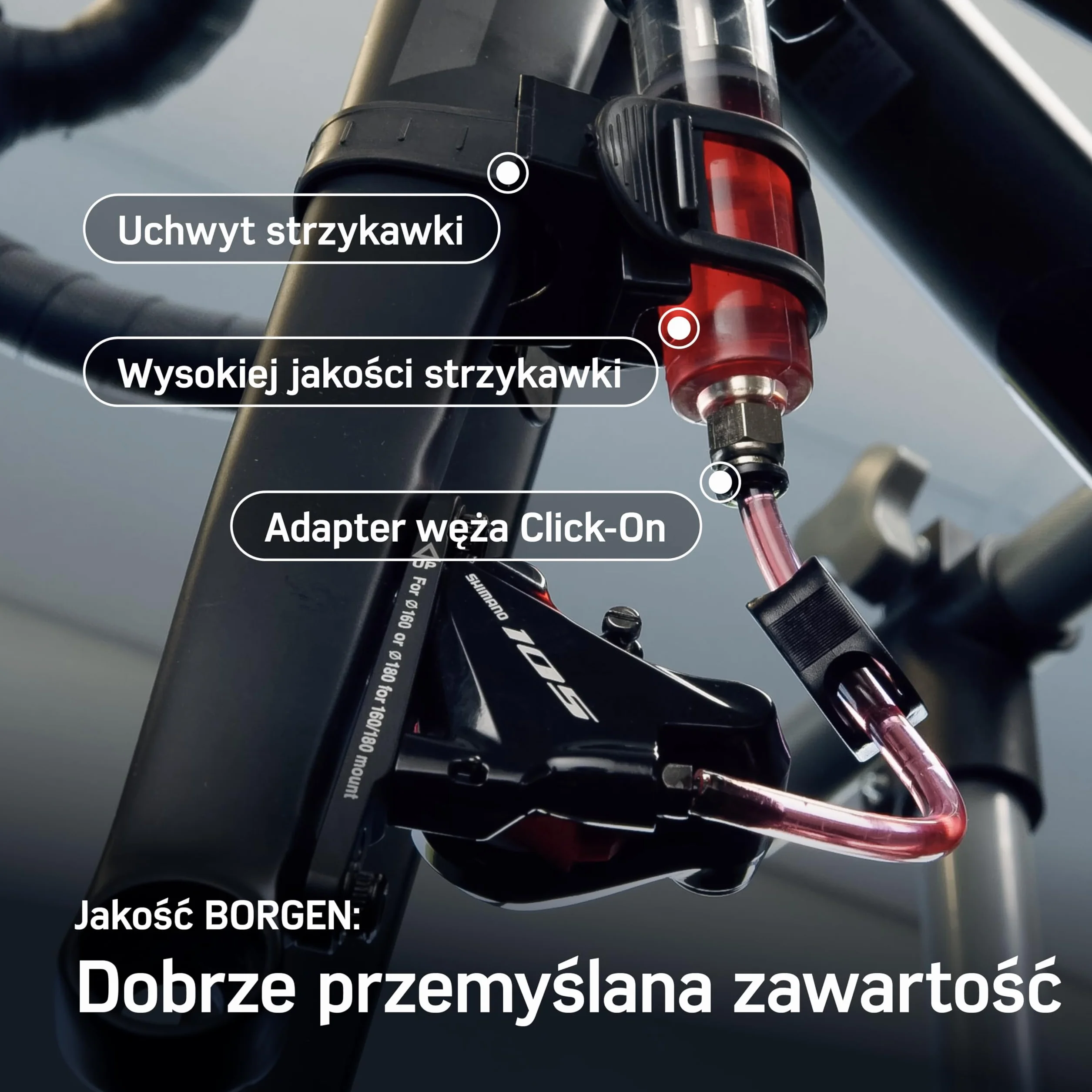 Borgen PRO Brake Bleed Kit zestaw odpowietrzający do Shimano Tektro TRP z olejem mineralnym 2× płyn hamulcowy
