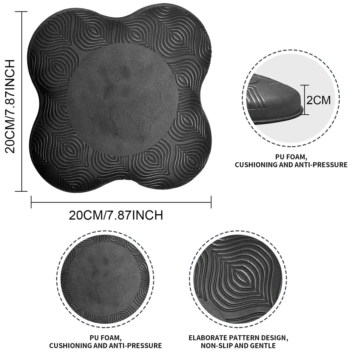 Joga ochraniacze na kolana, 2 sztuki, 20 x 20 cm, joga kolana, antypoślizgowa mata do jogi chroni kolana, łokcie i stawy, do jogi, gimnastyki, pilatesu, aerobiku