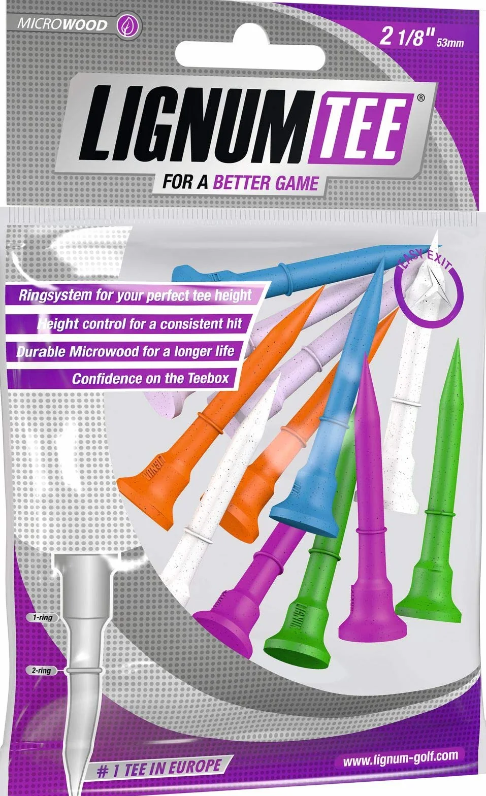 LIGNUM Unisex Adult Golf Tee, różne kolory, 82 mm