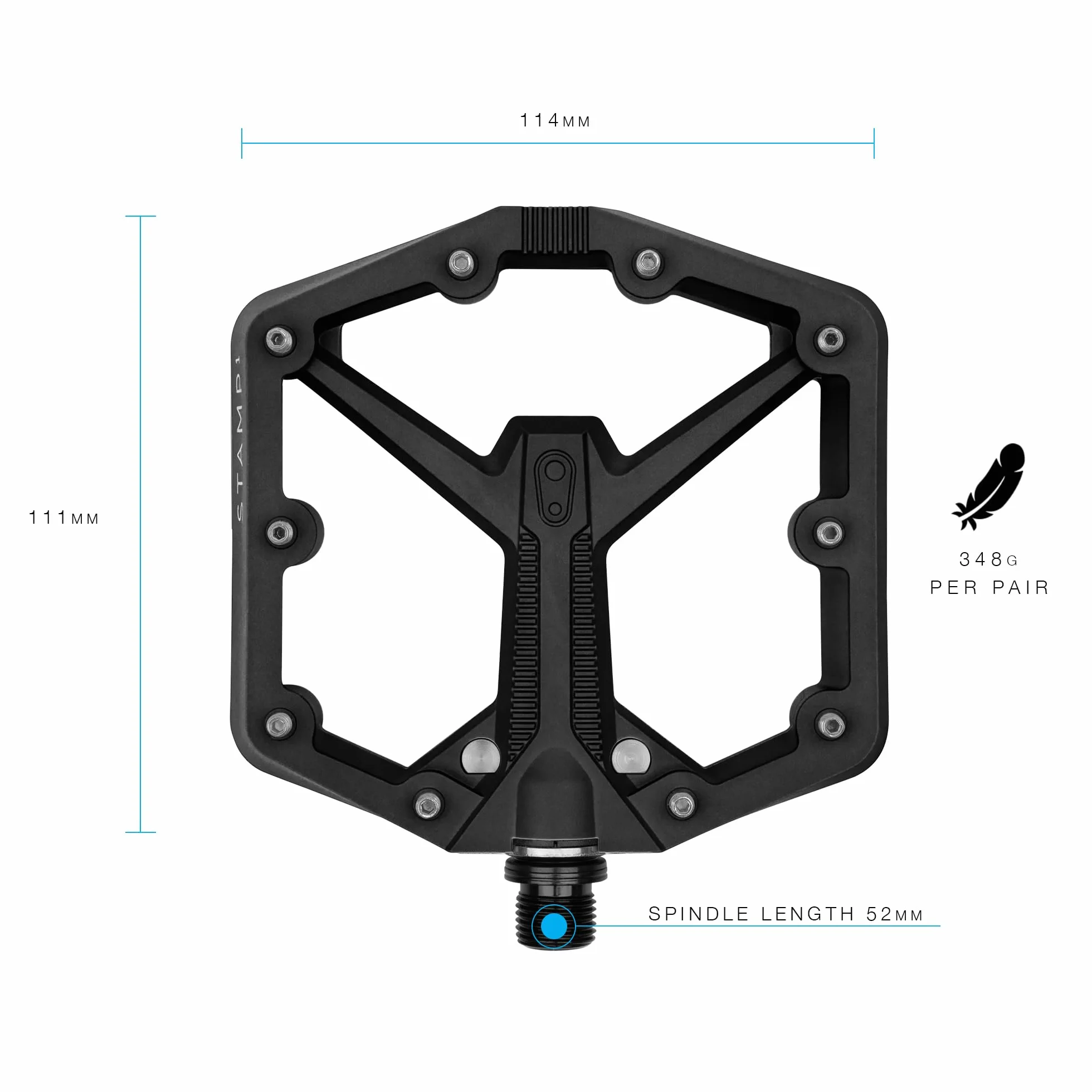 Crankbrothers Pieczęć 1 wersja 2 MTB pedał, duży czarny