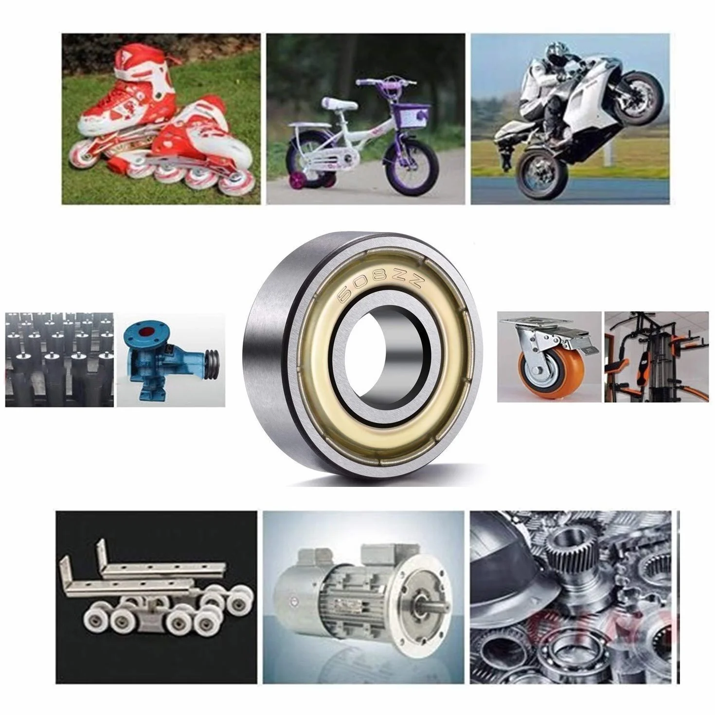 HonLena 608 ZZ łożyska kulkowe, 20 sztuk 8 mm x 22 mm x 7 mm metalowe podwójne Shielded miniaturowe łożysko kulkowe zwykłe do deskorolki, skuterów