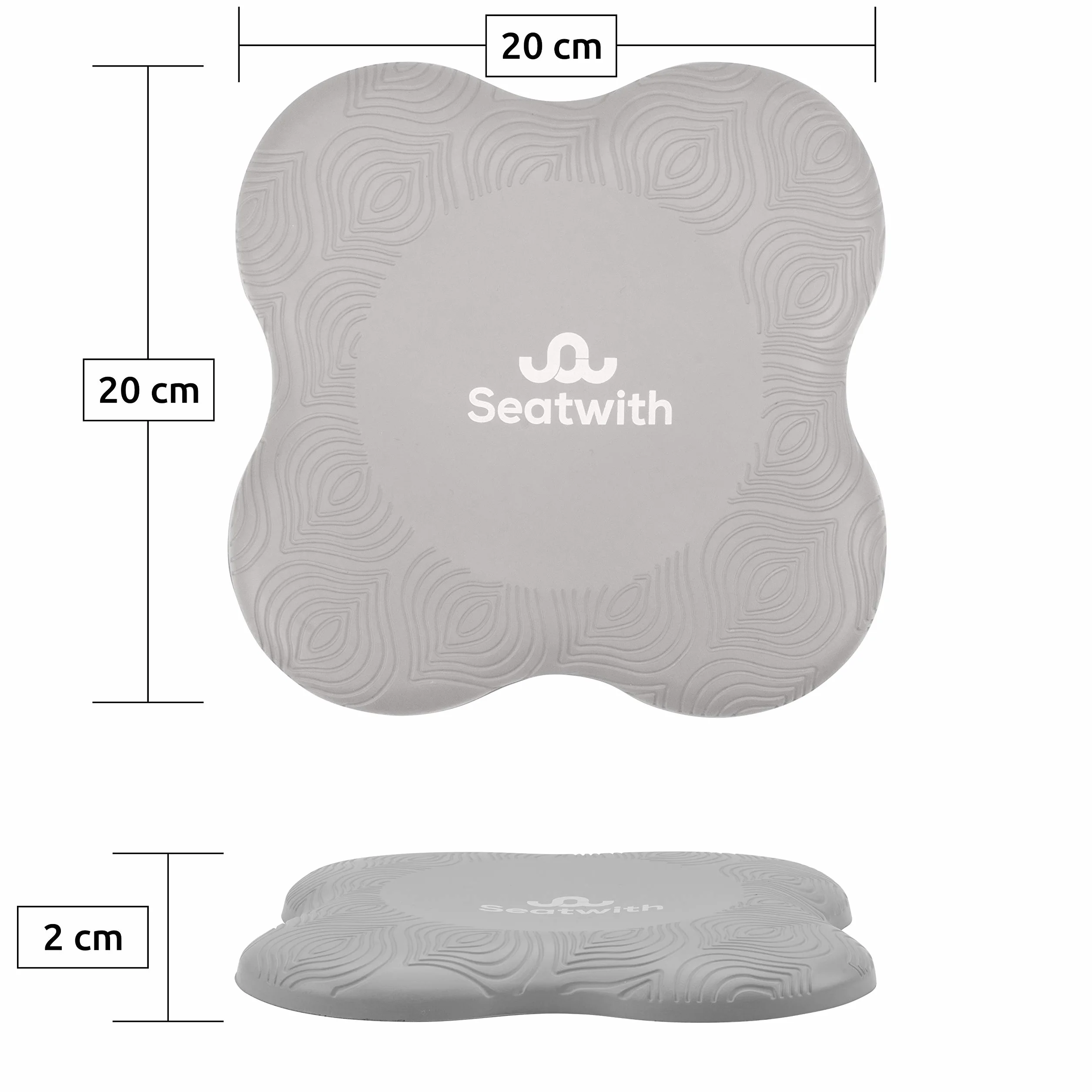 Poduszka na kolana do jogi, zestaw 2 szt., z workiem transportowym + instrukcja treningowa PDF, maksymalne odciążenie i wsparcie kolan, nadgarstki i łokcie, 20 x 20 cm, fitness pilates